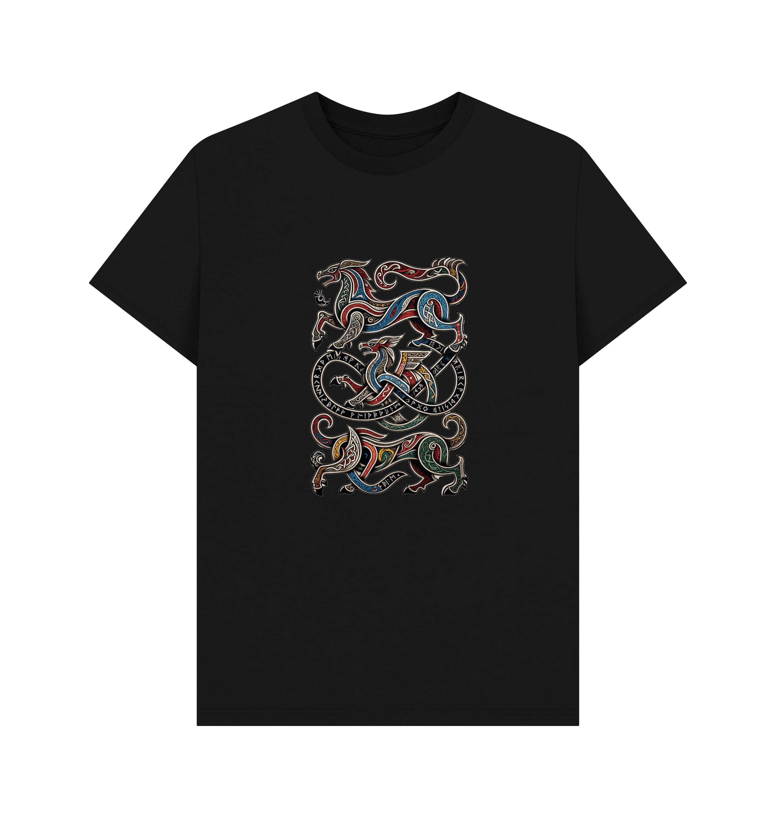 Black Printed T-shirt Front