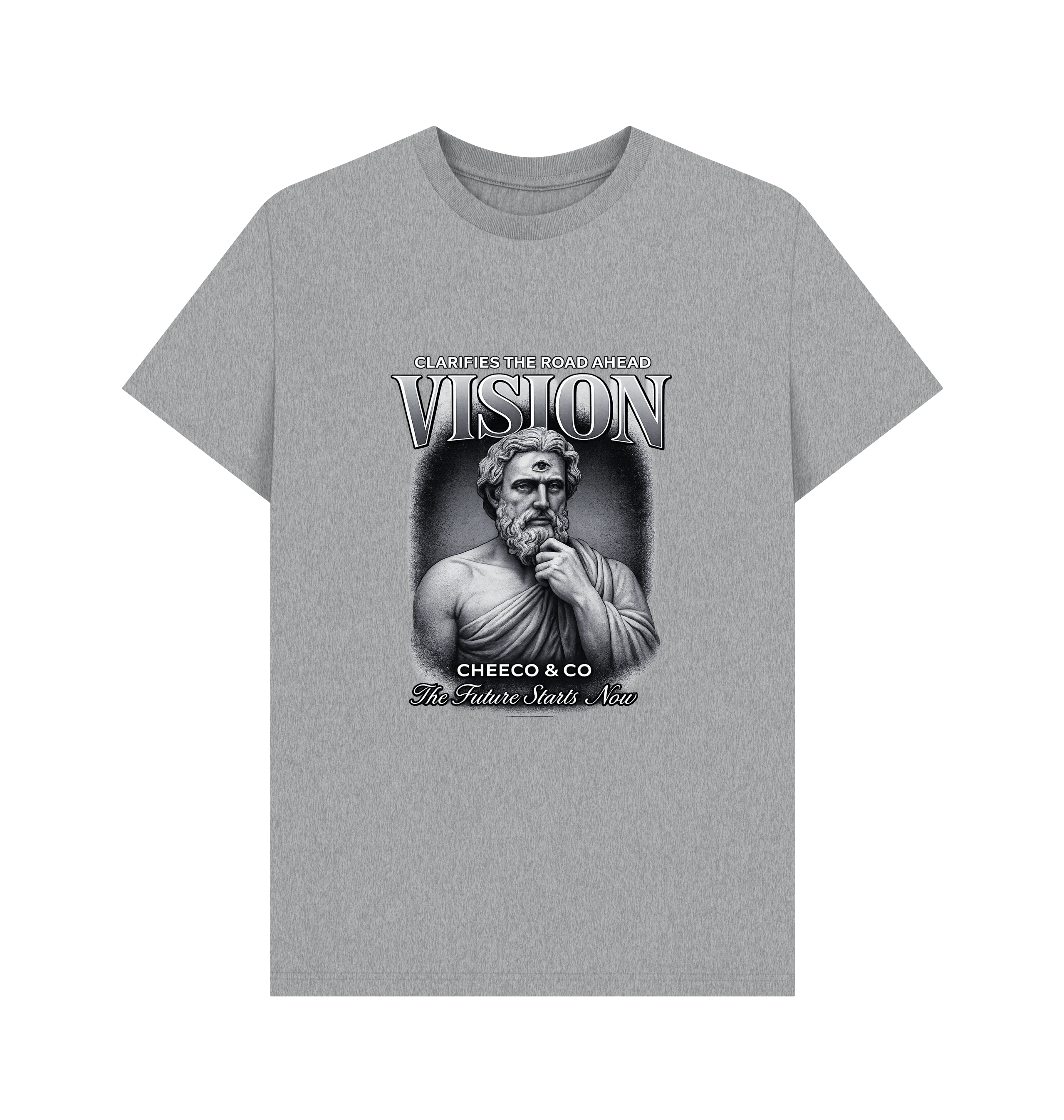 Athletic Grey Printed T-shirt Front