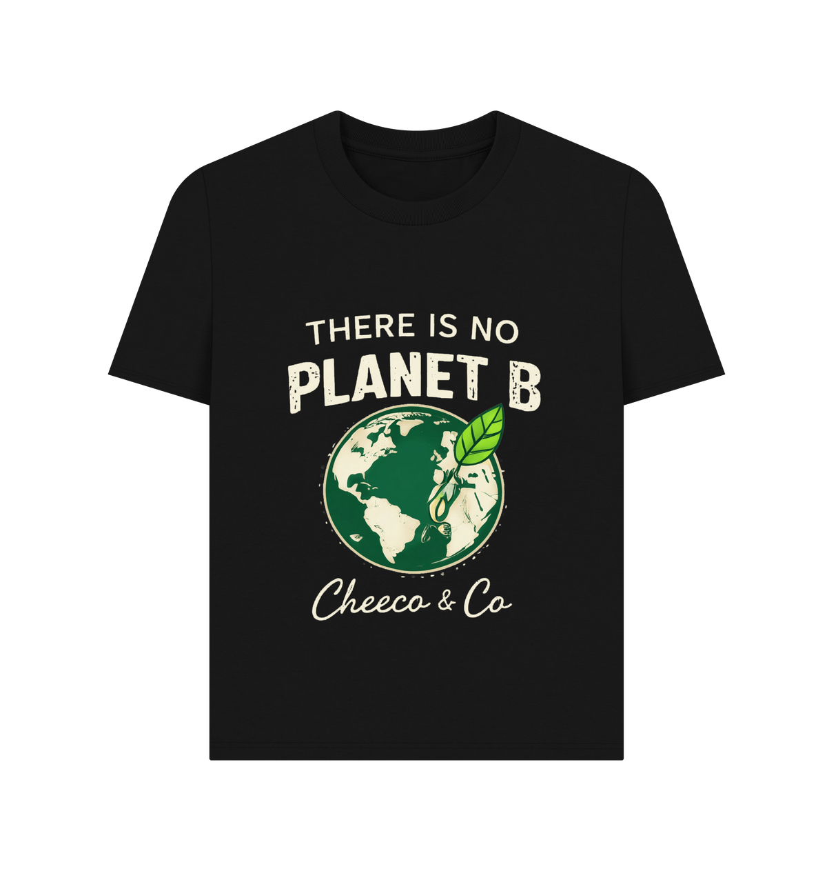 Black Printed T-shirt Front