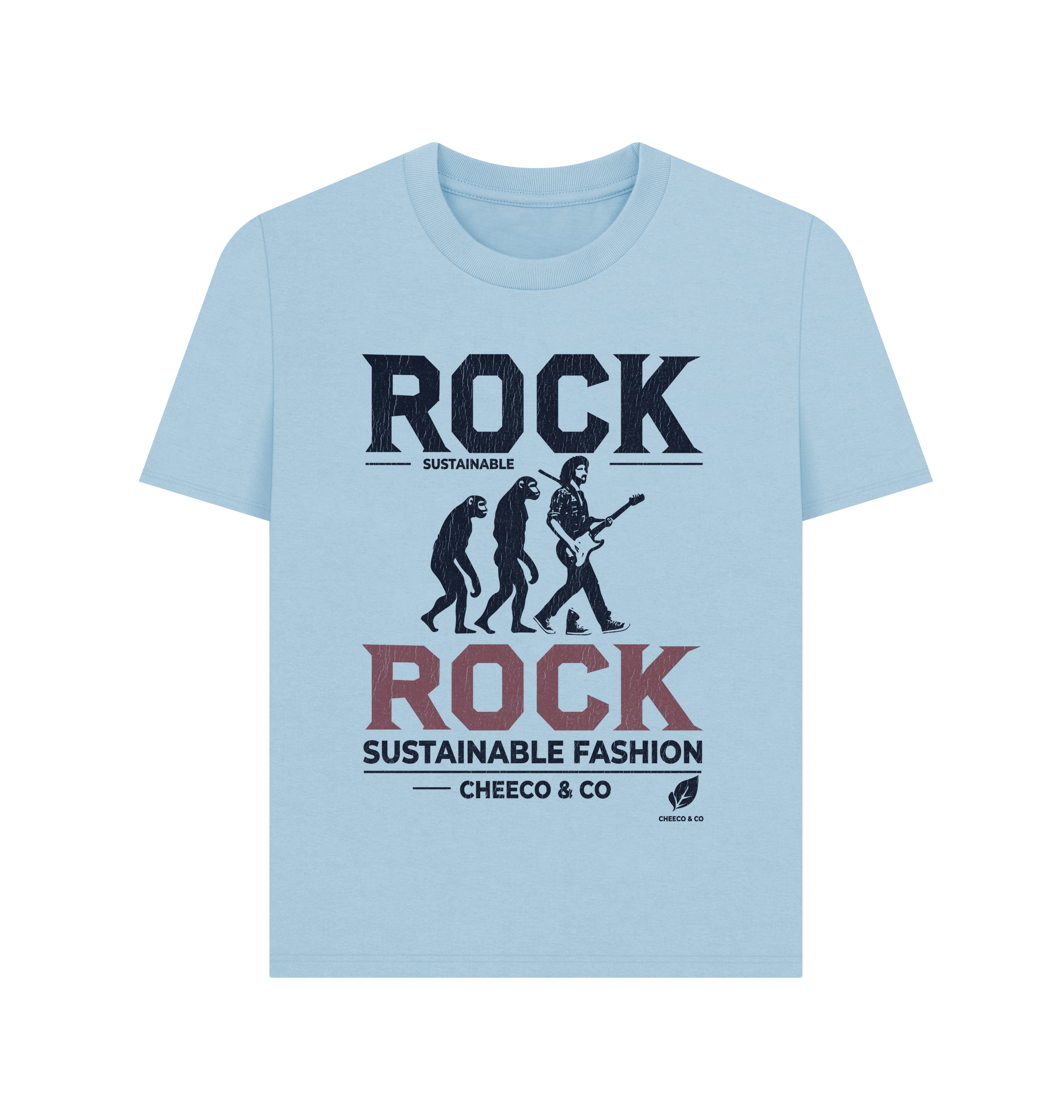 Milky Blue Printed T-shirt Front