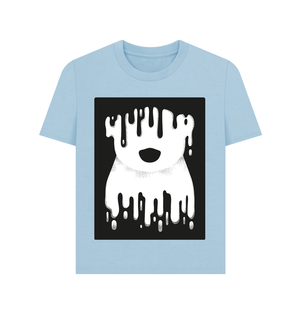 Milky Blue Printed T-shirt Front