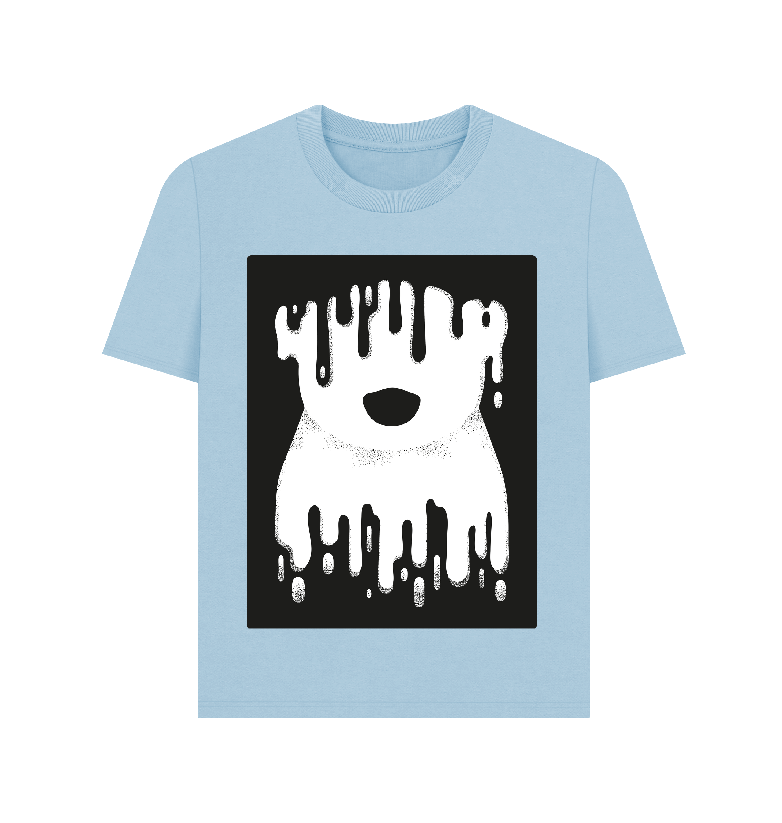 Milky Blue Printed T-shirt Front
