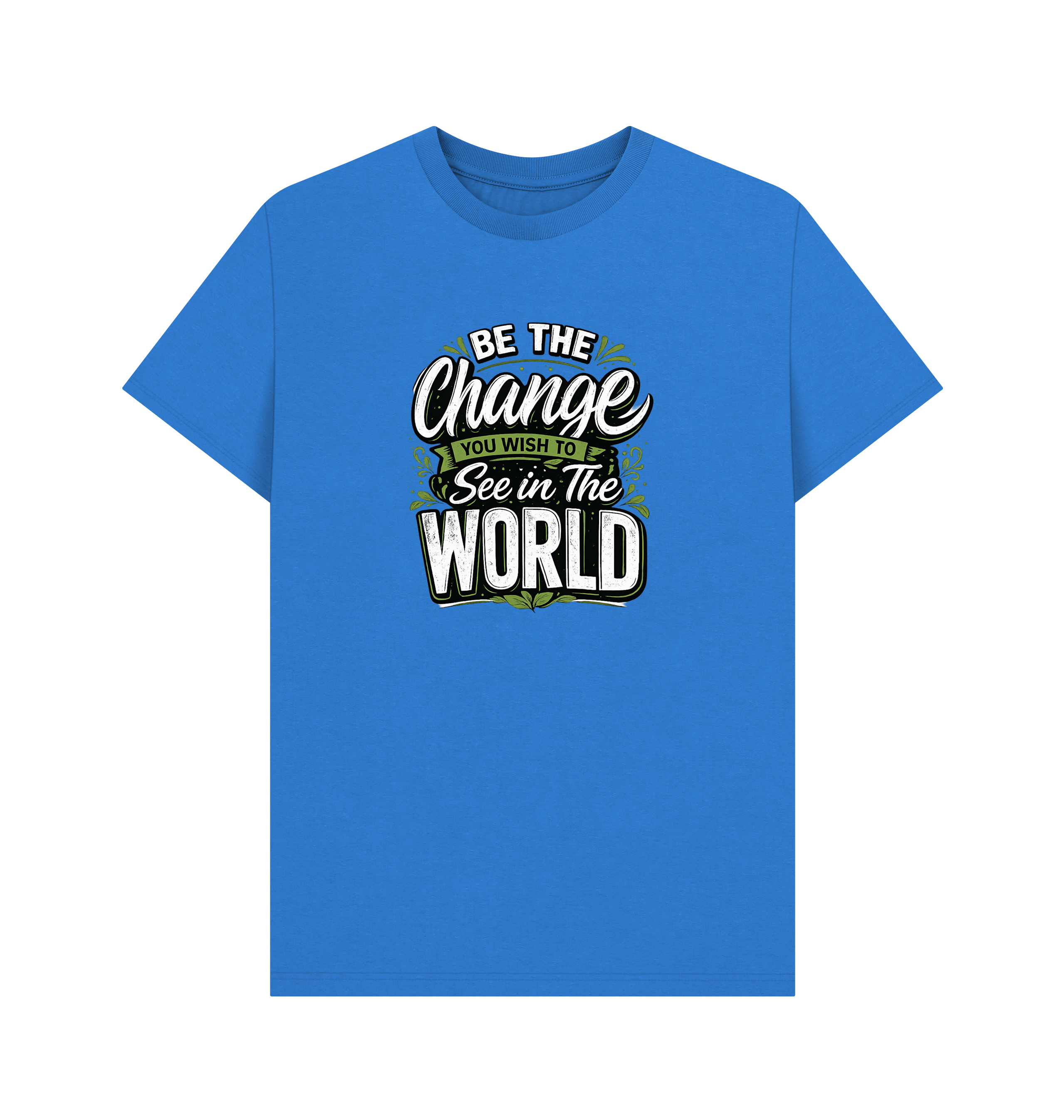 Bright Blue Printed T-shirt Front
