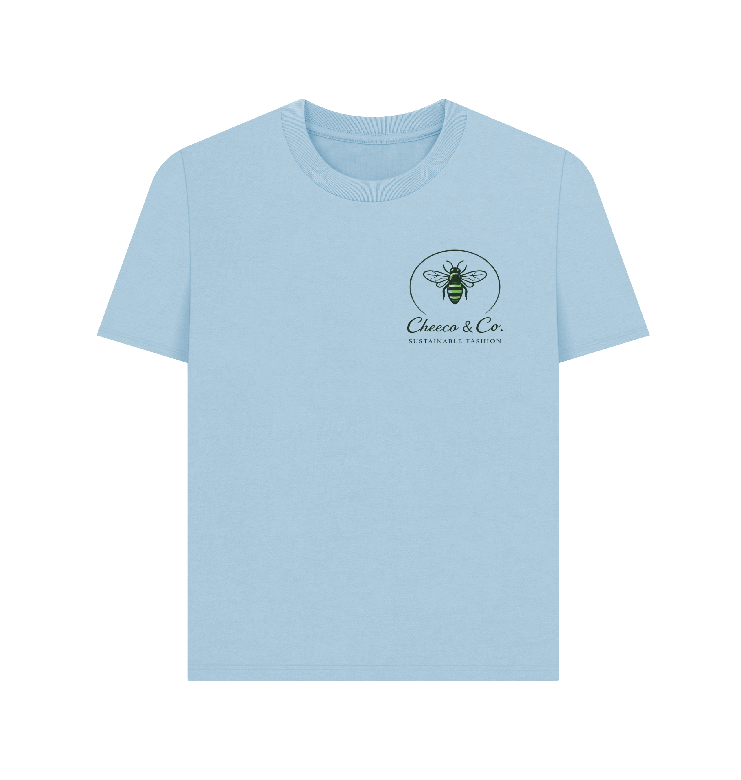 Milky Blue Printed T-shirt Front