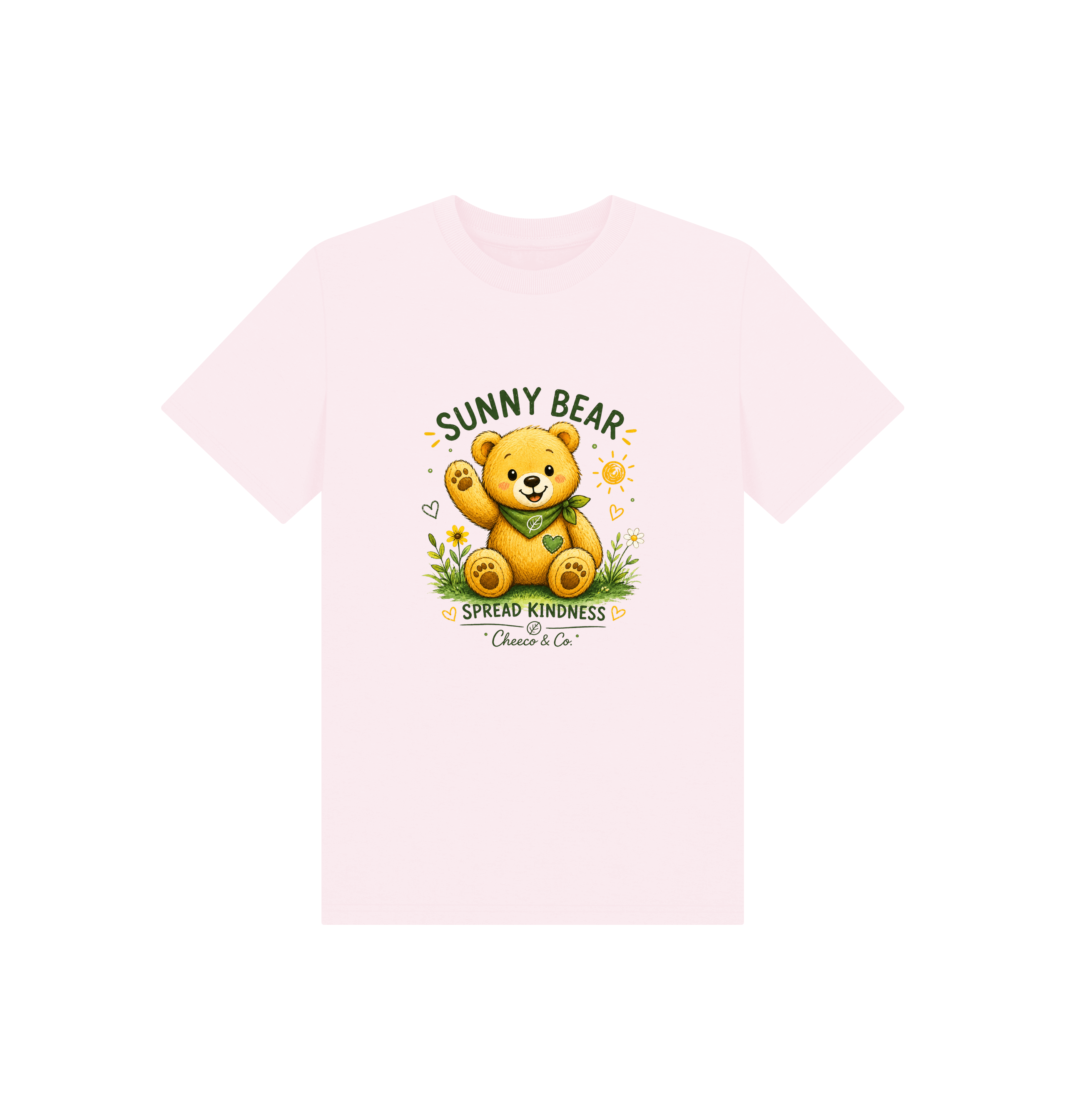 Pink Printed Kids T-Shirt Front