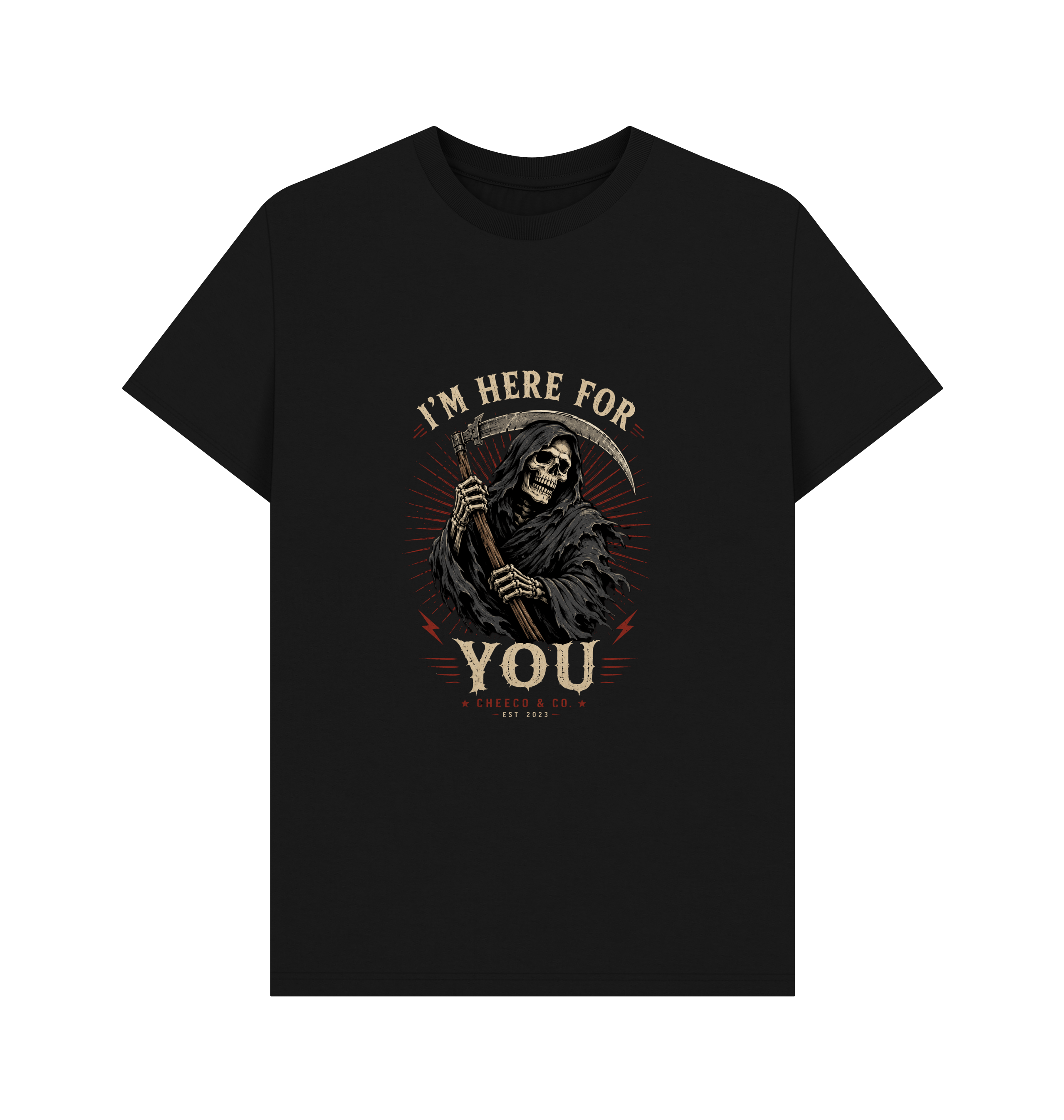 Black Printed T-shirt Front