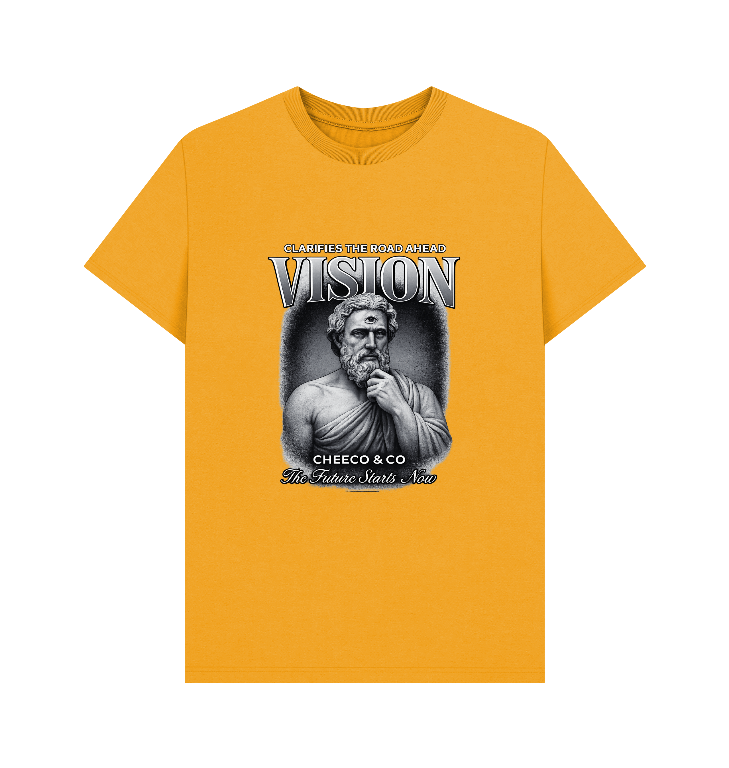 Mustard Printed T-shirt Front