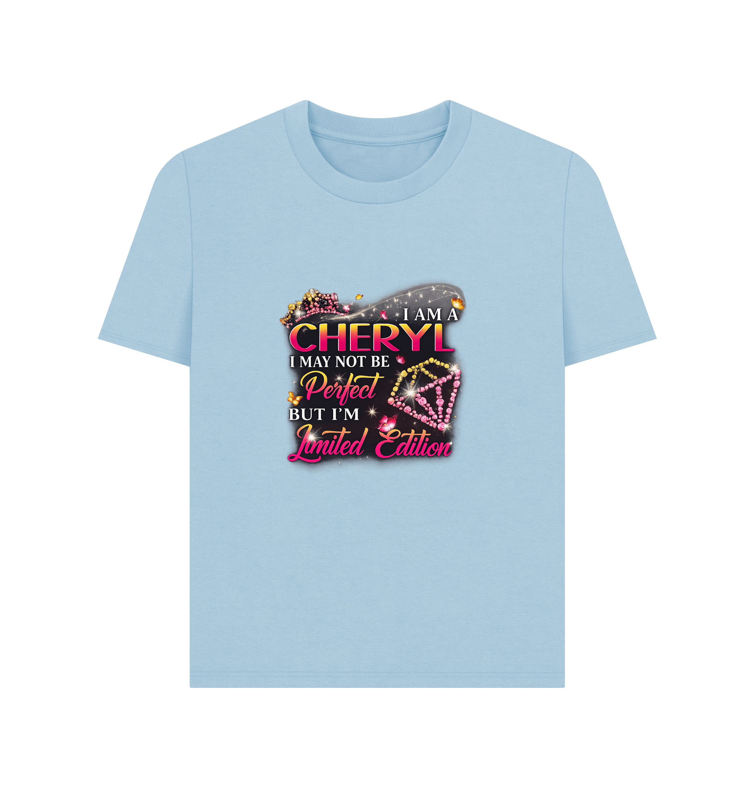 Milky Blue Printed T-shirt Front