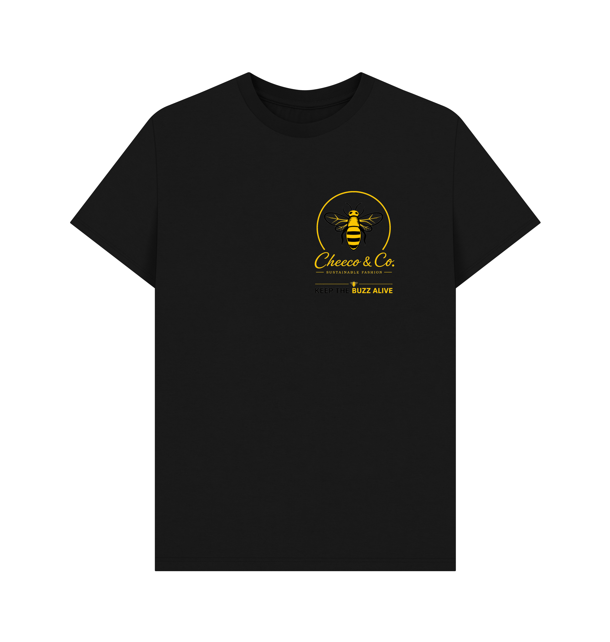 Black Printed T-shirt Front