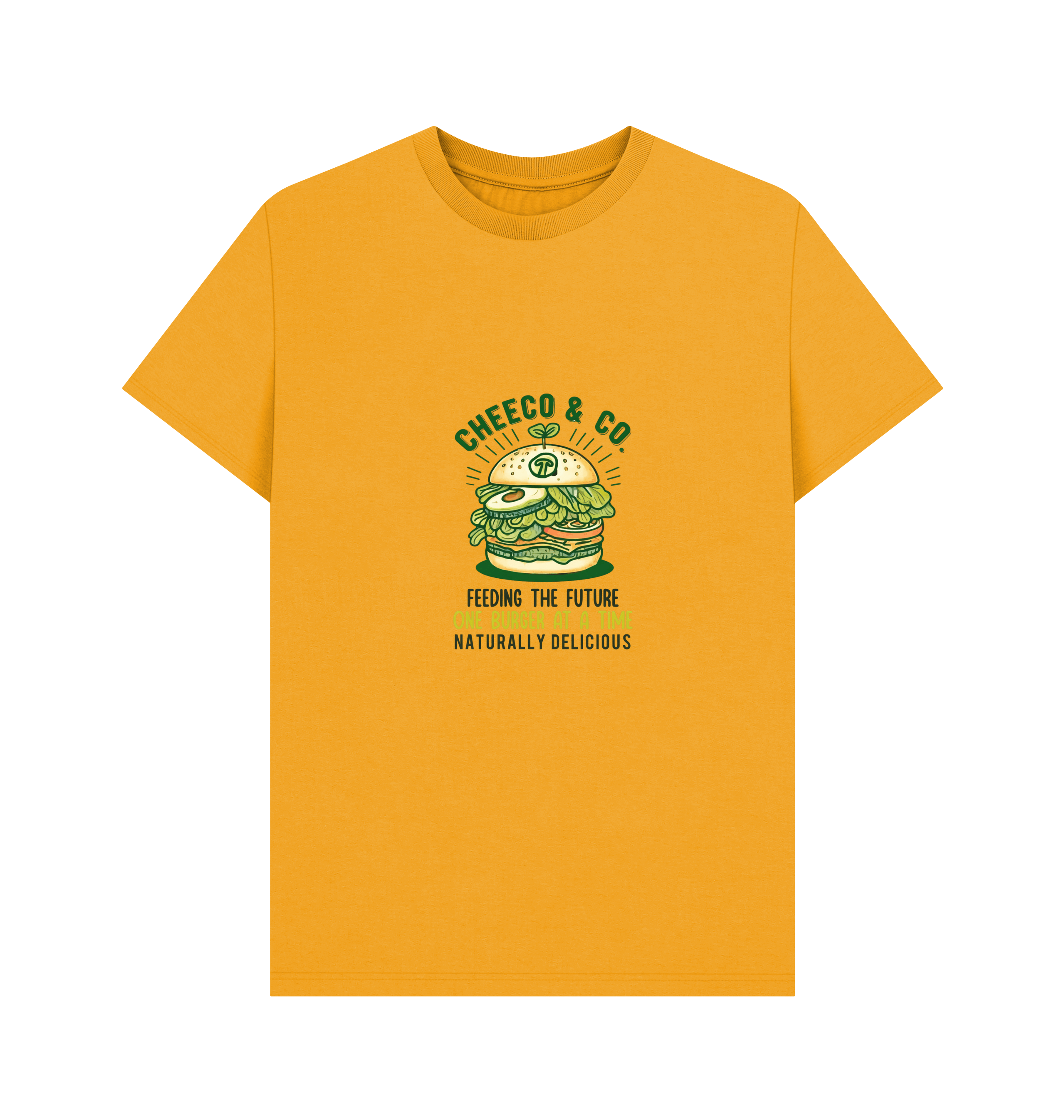 Mustard Printed T-shirt Front