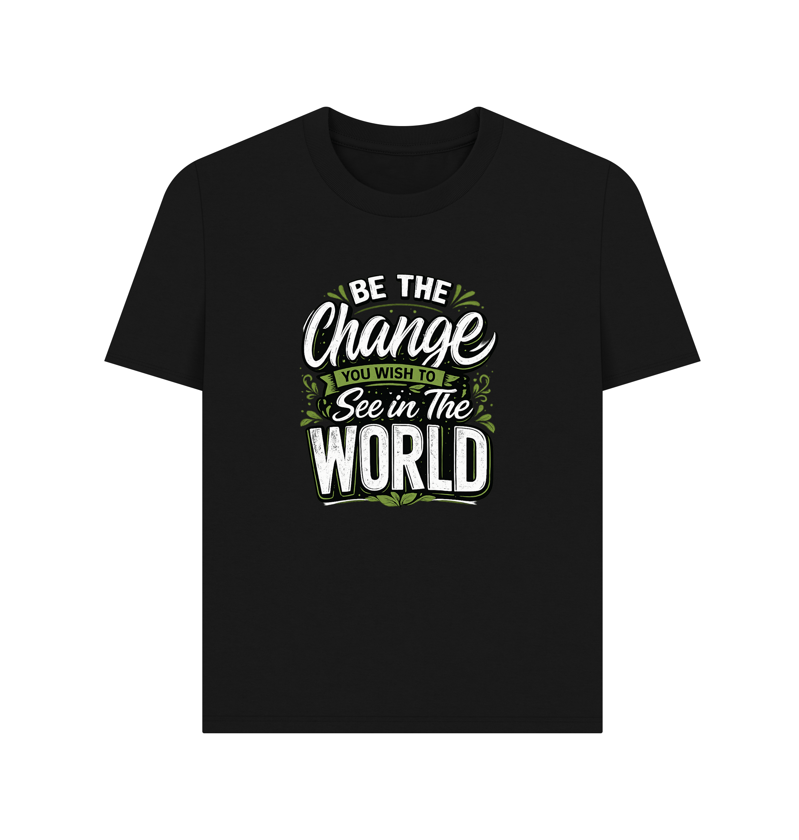 Black Printed T-shirt Front