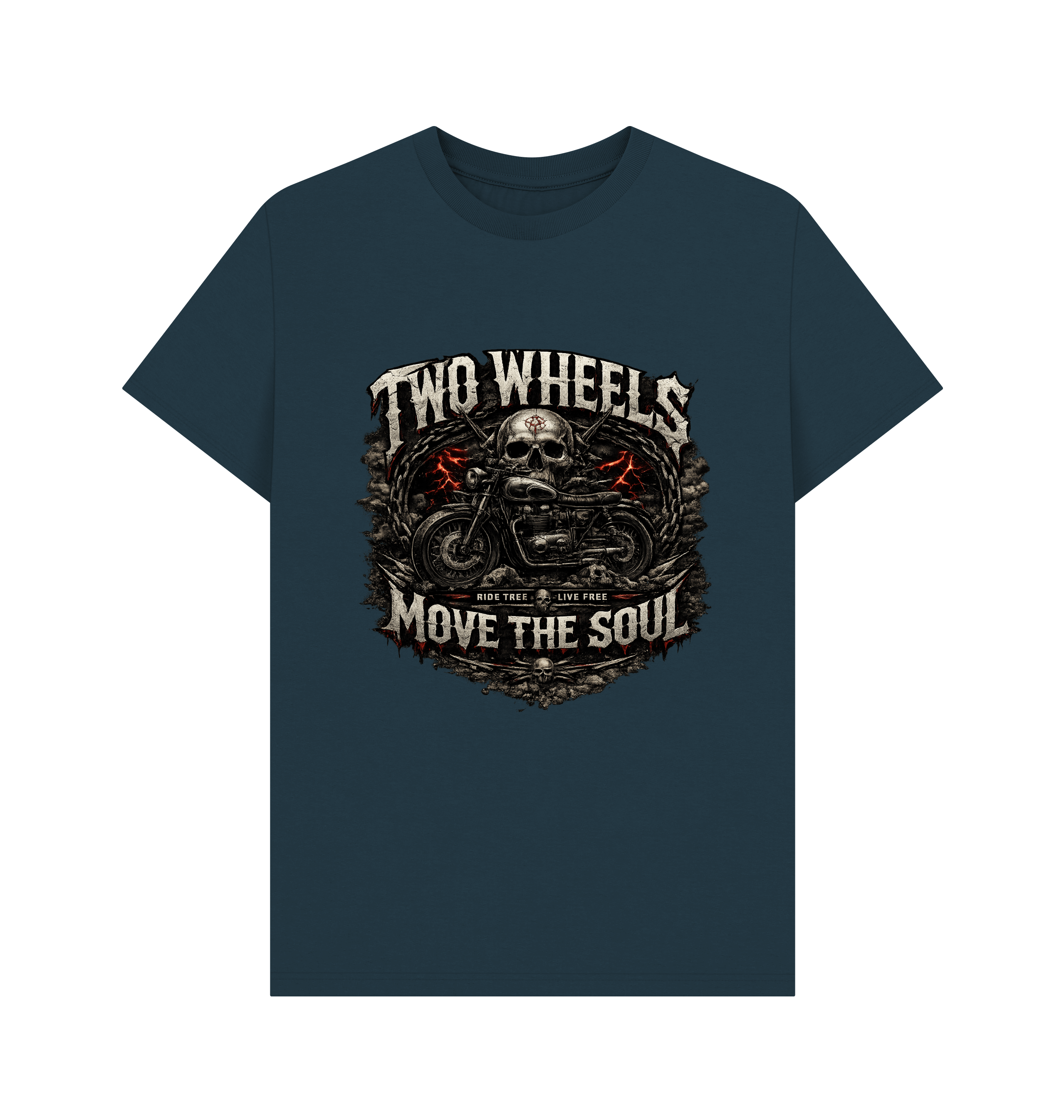 Denim Blue Printed T-shirt Front