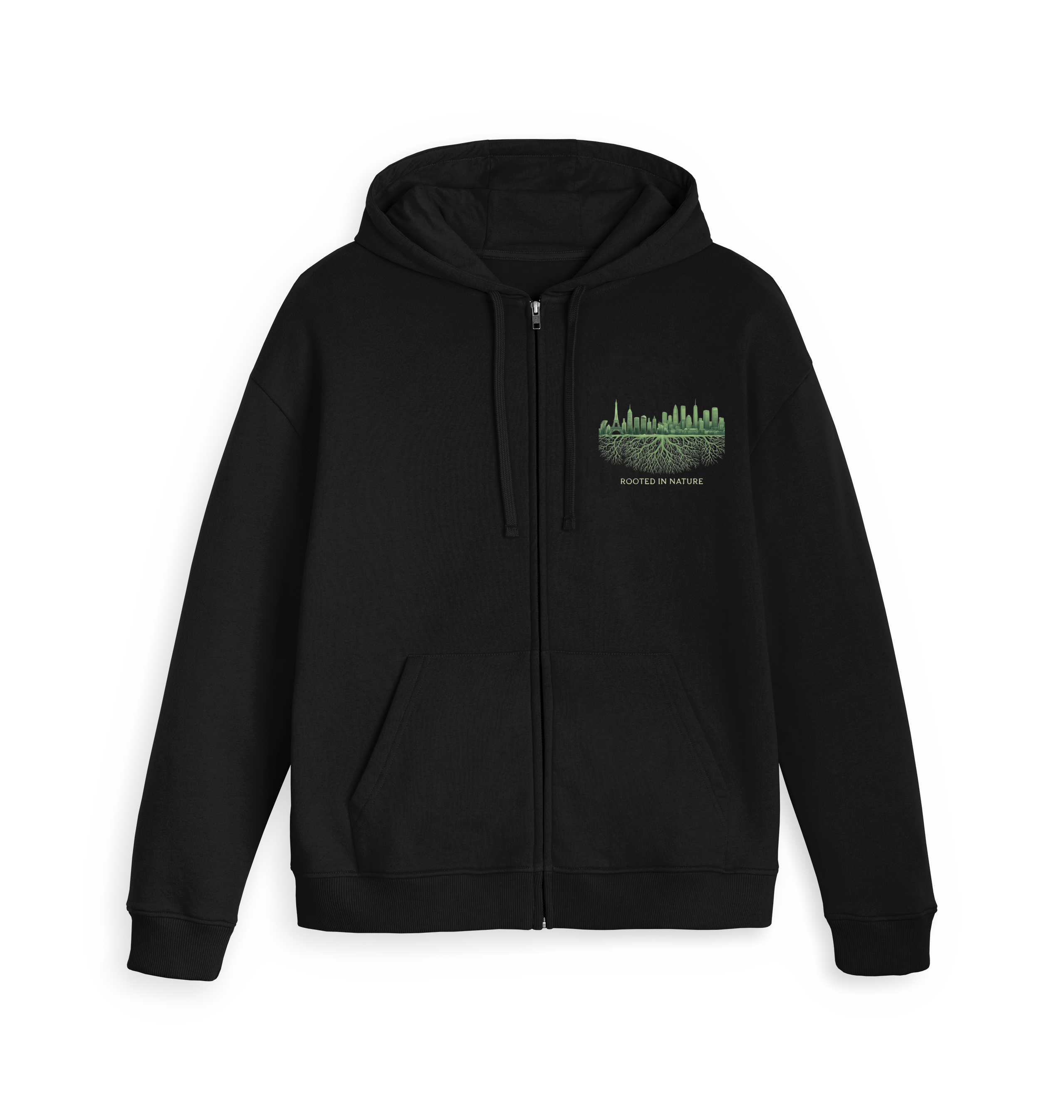 Black Zip hoody Front