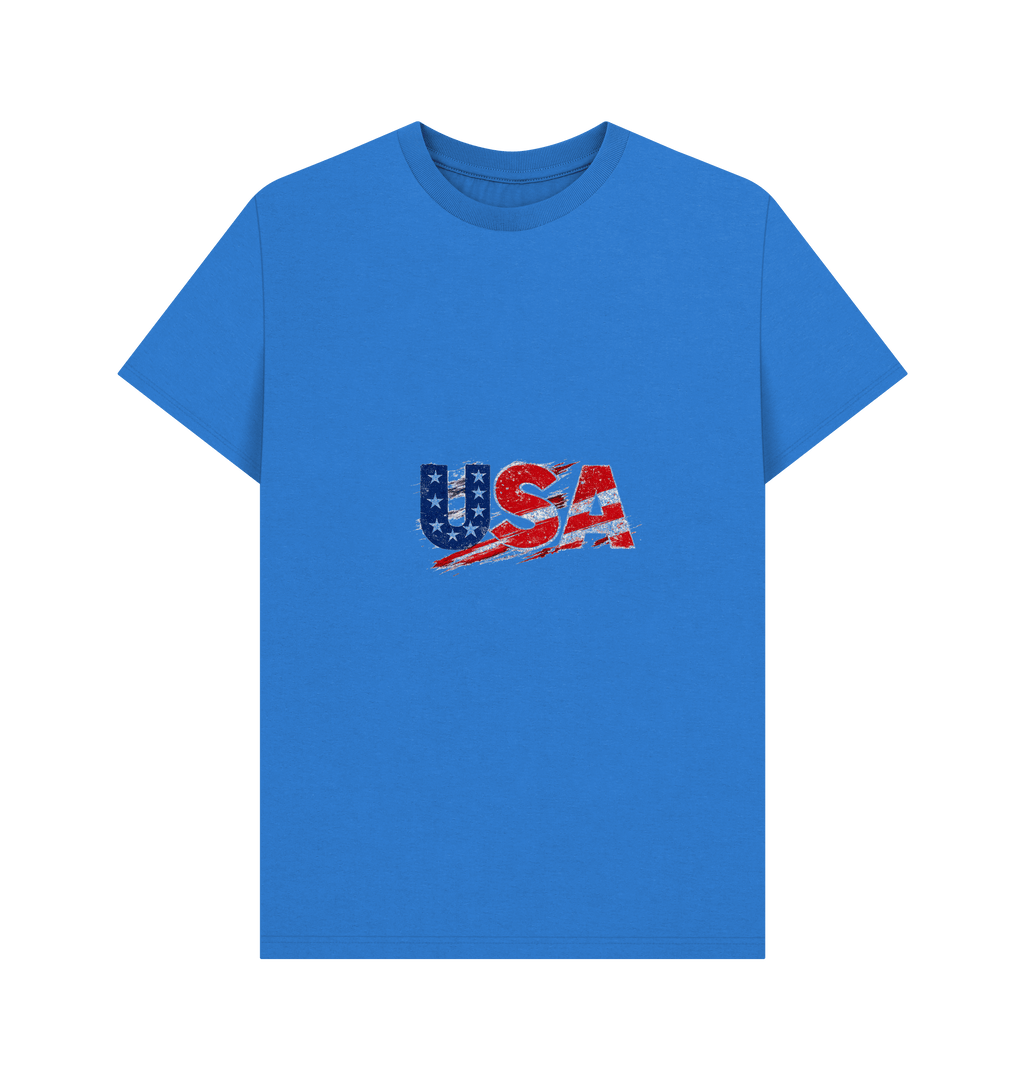 Bright Blue Printed T-shirt Front