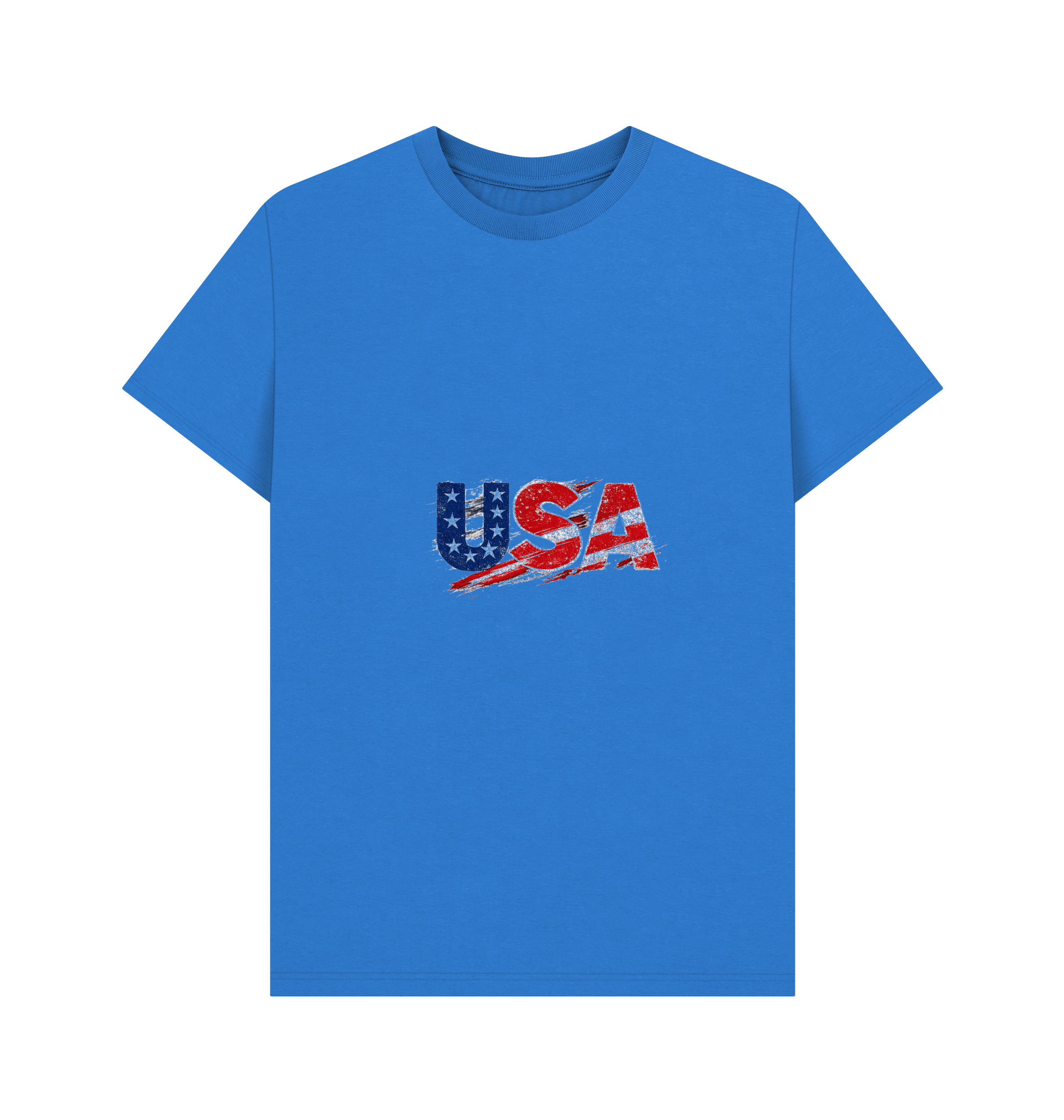 Bright Blue Printed T-shirt Front