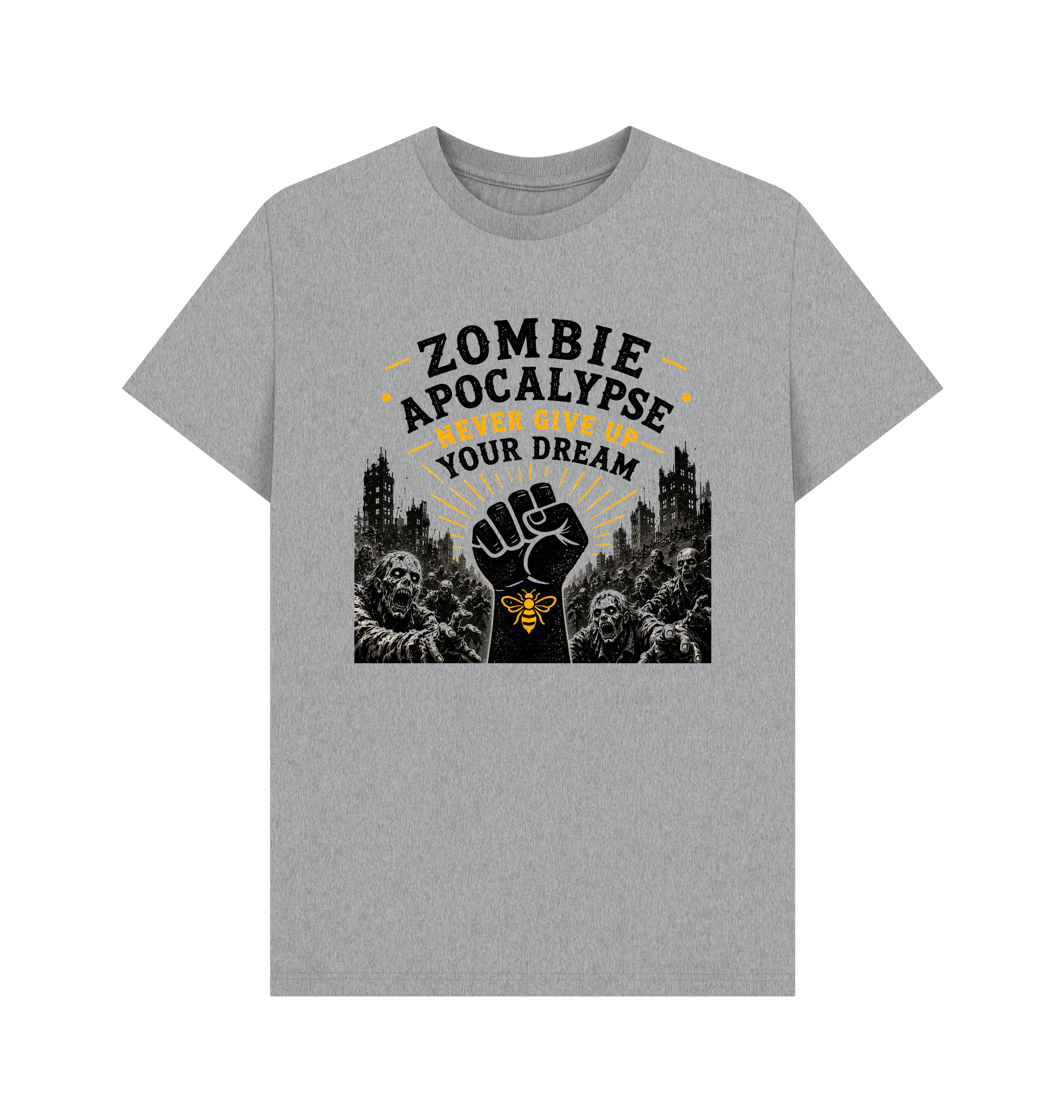 Athletic Grey Printed T-shirt Front