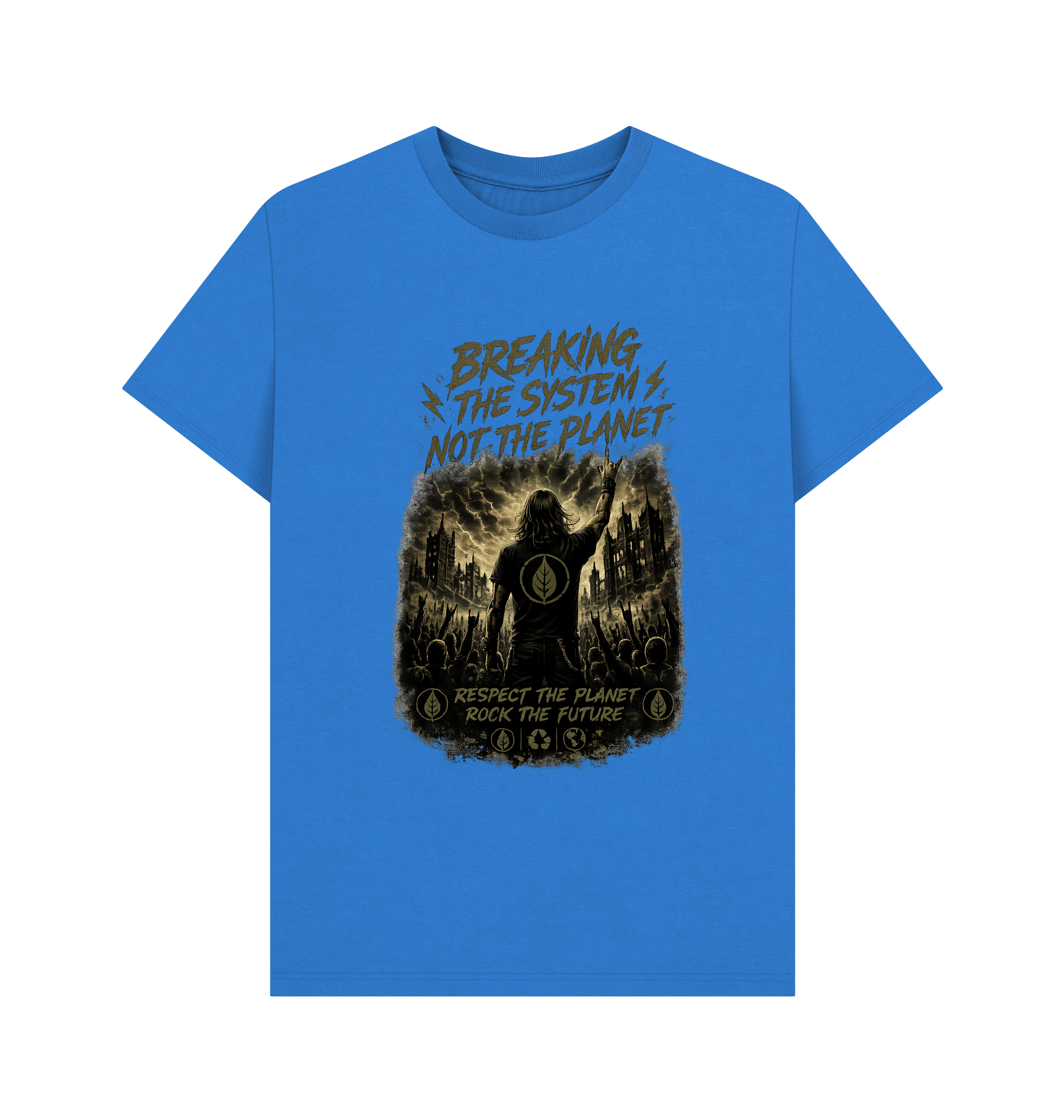 Bright Blue Printed T-shirt Front