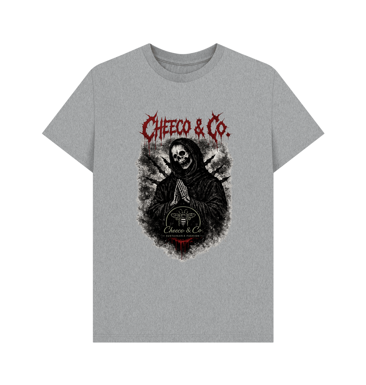 Athletic Grey Printed T-shirt Front