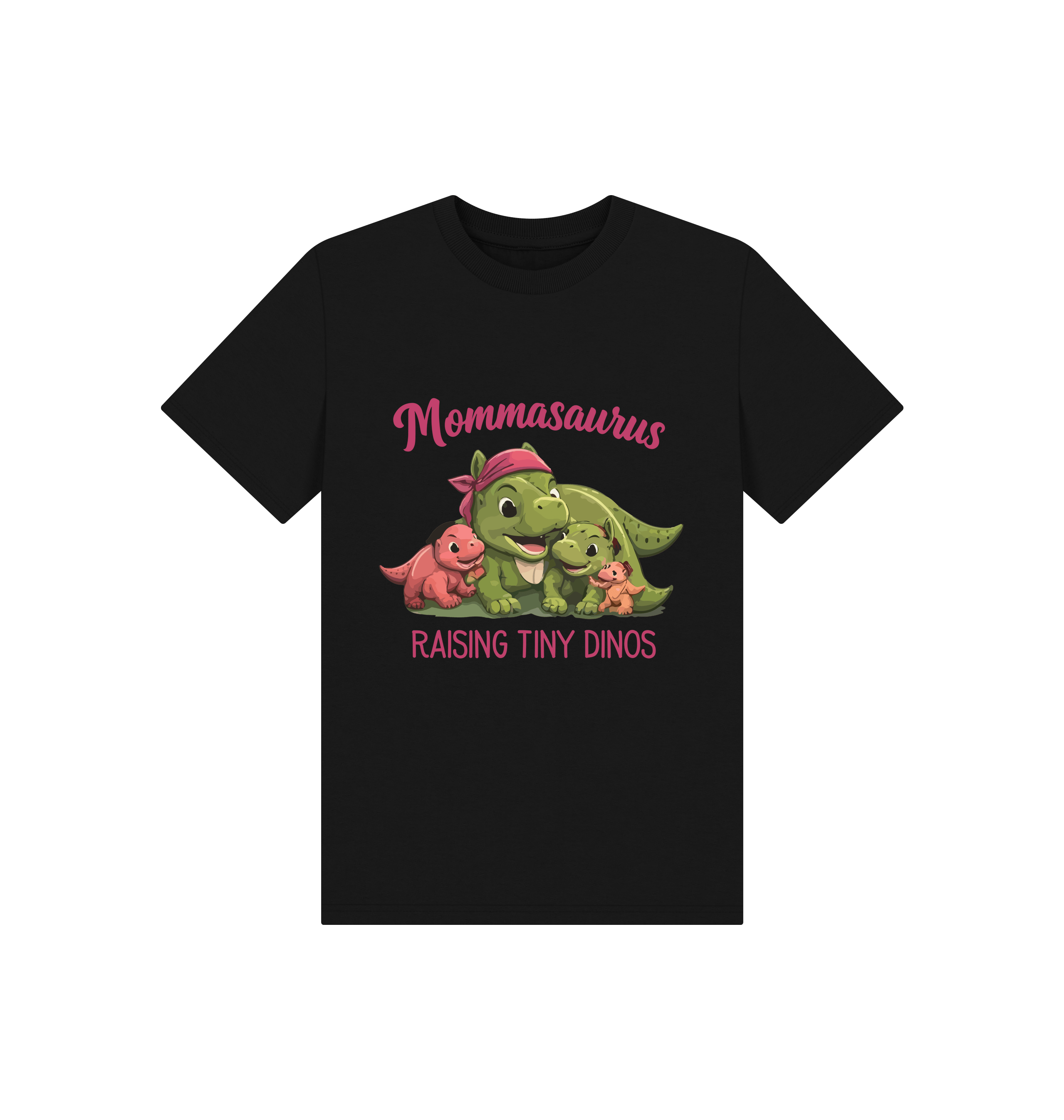 Black Printed Kids T-Shirt Front