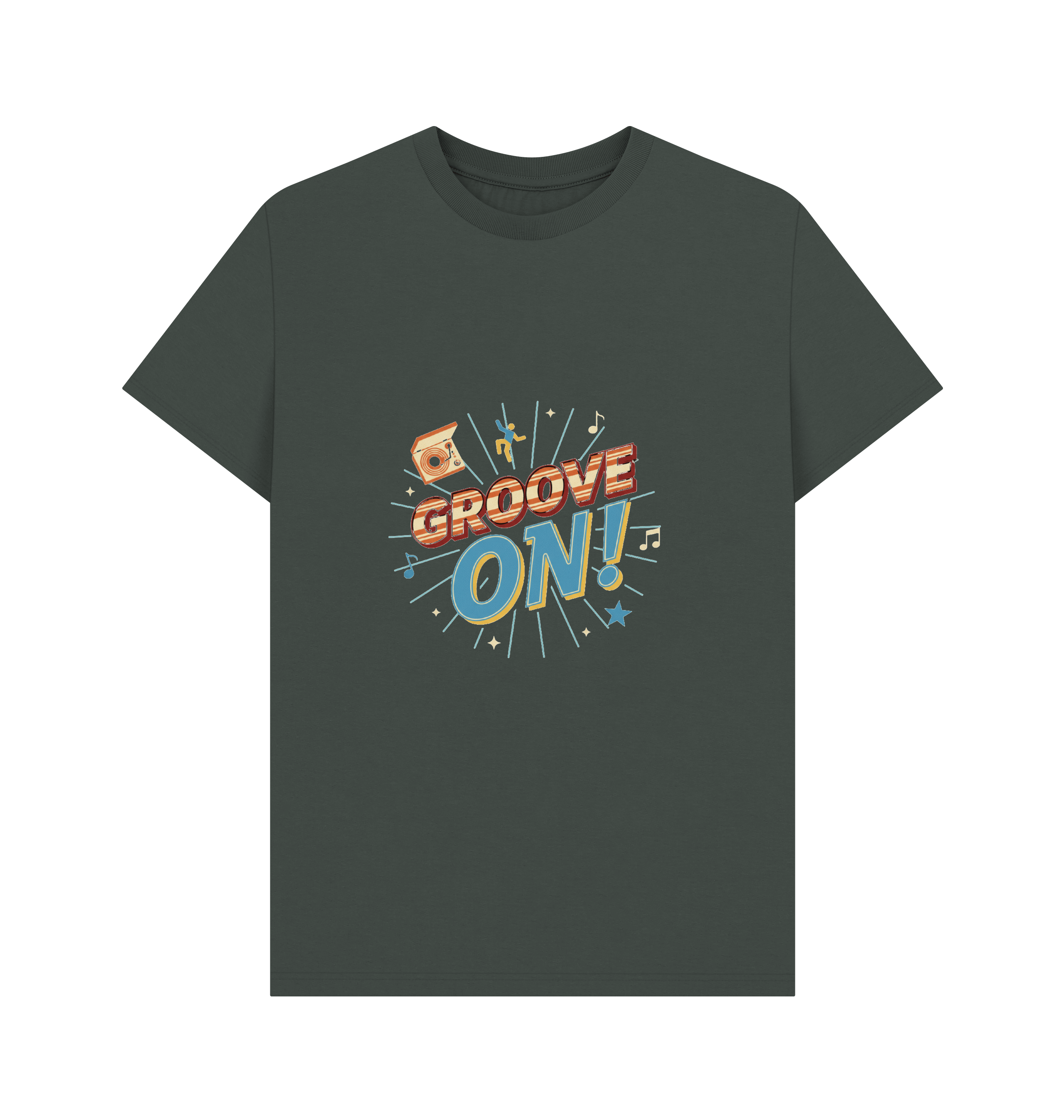 Dark Grey Printed T-shirt Front