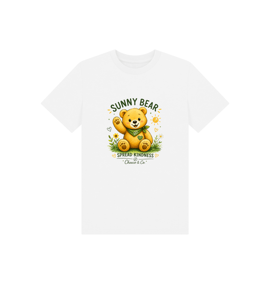 White Printed Kids T-Shirt Front