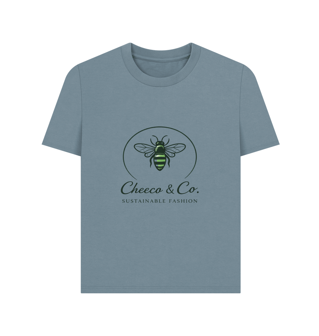 Stone Blue Printed T-shirt Front