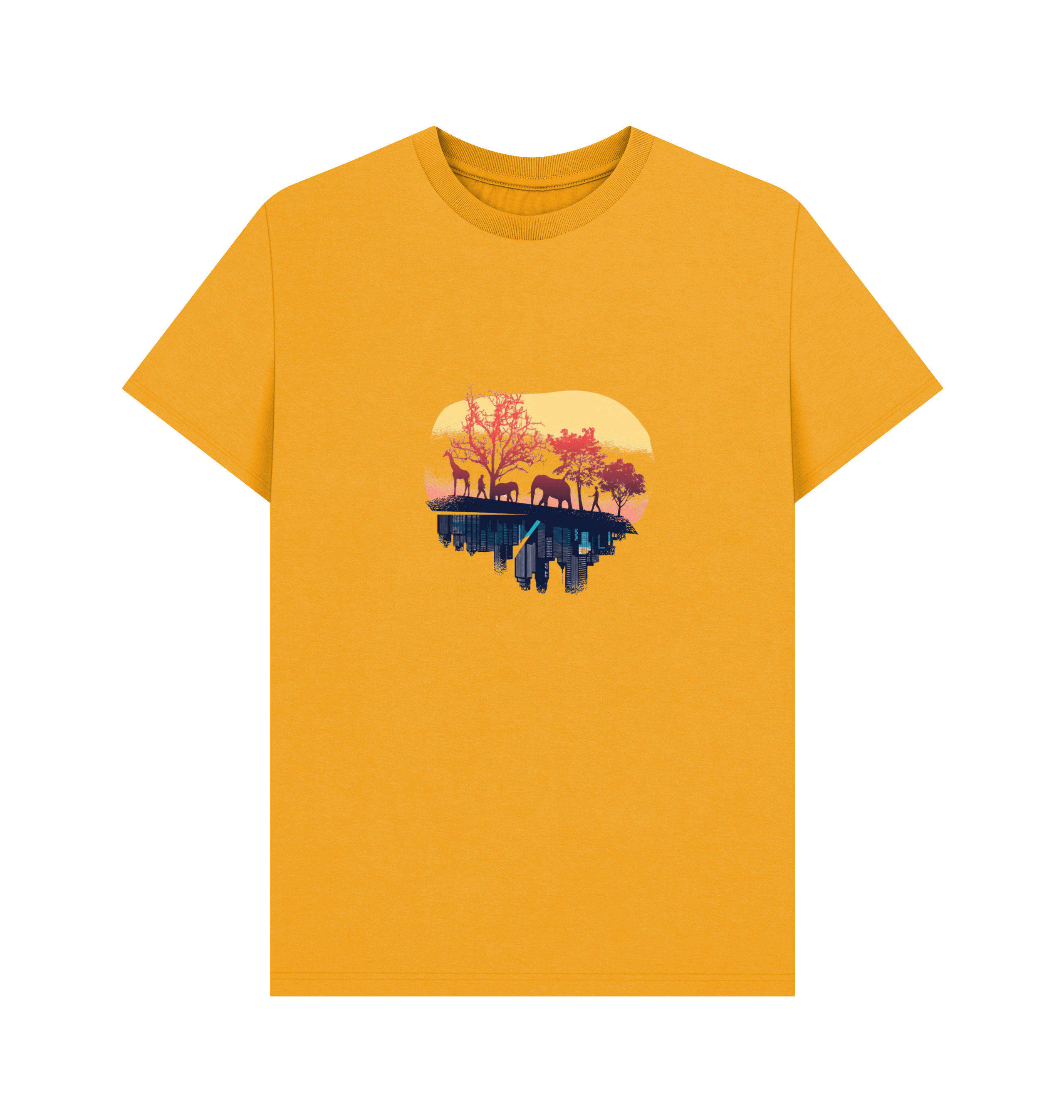Mustard Printed T-shirt Front
