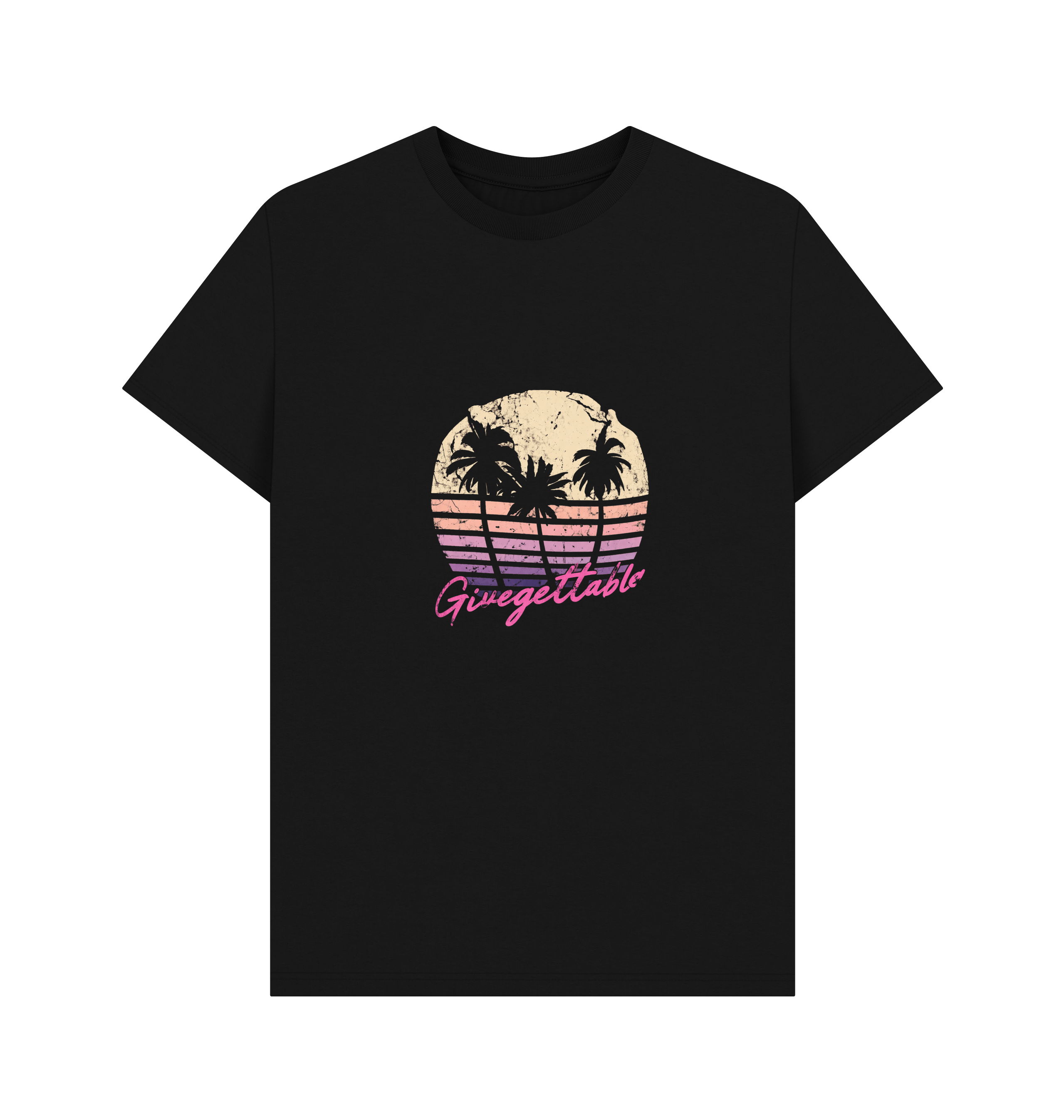 Black Printed T-shirt Front