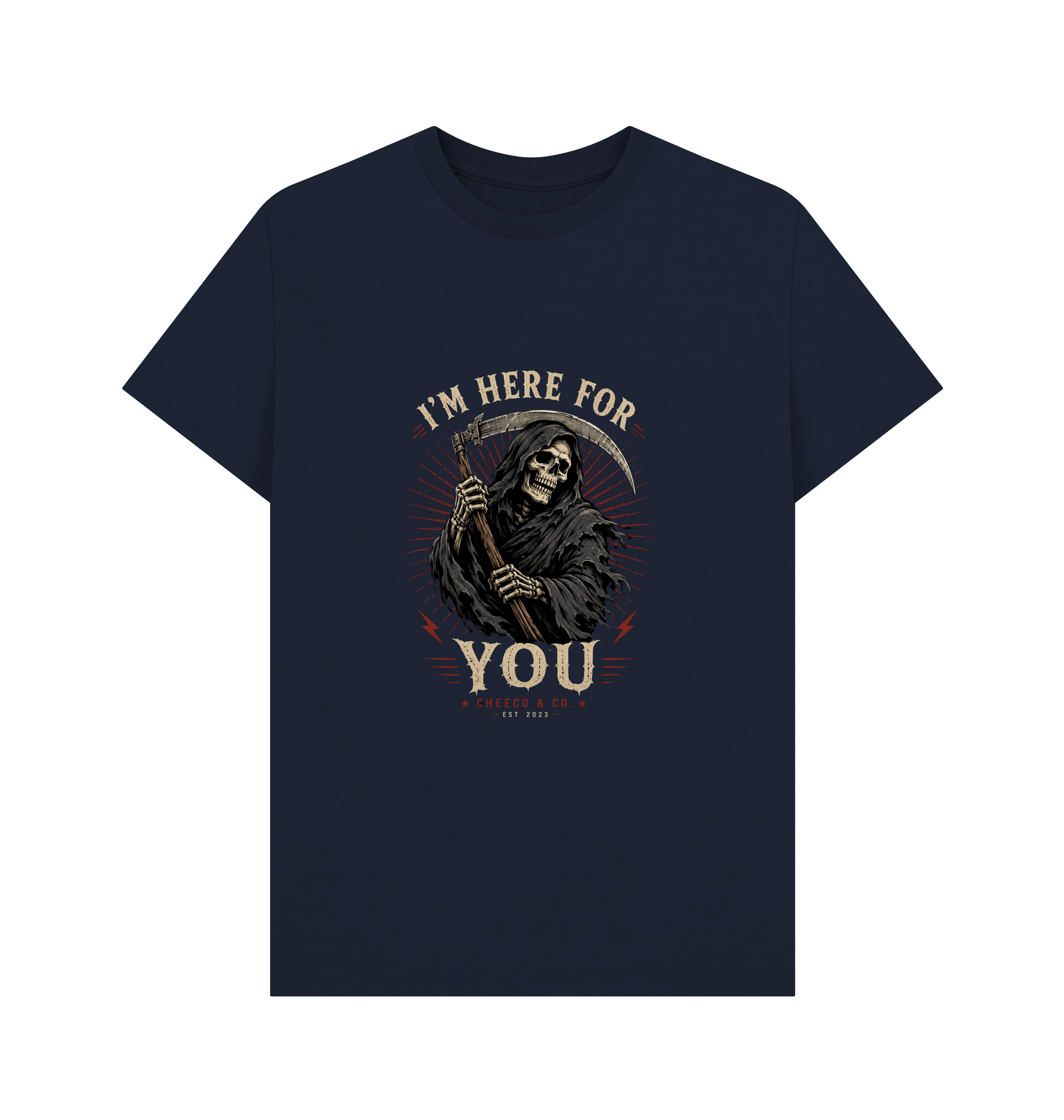 Navy Blue Printed T-shirt Front