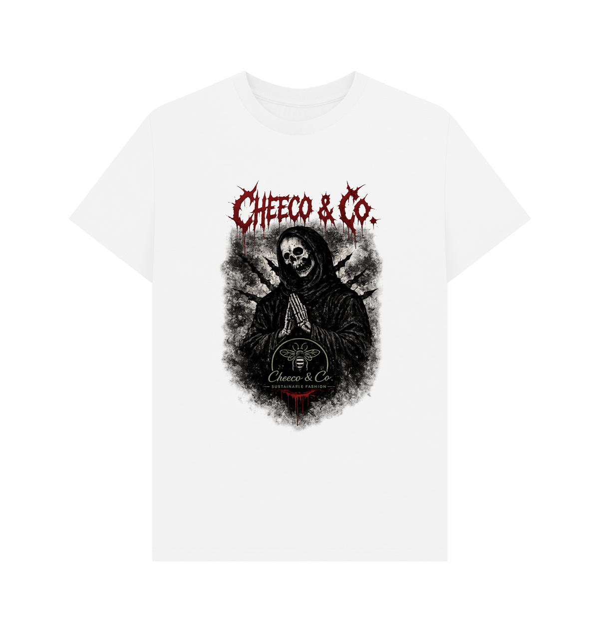 White Printed T-shirt Front