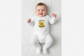 White Printed baby grow Front