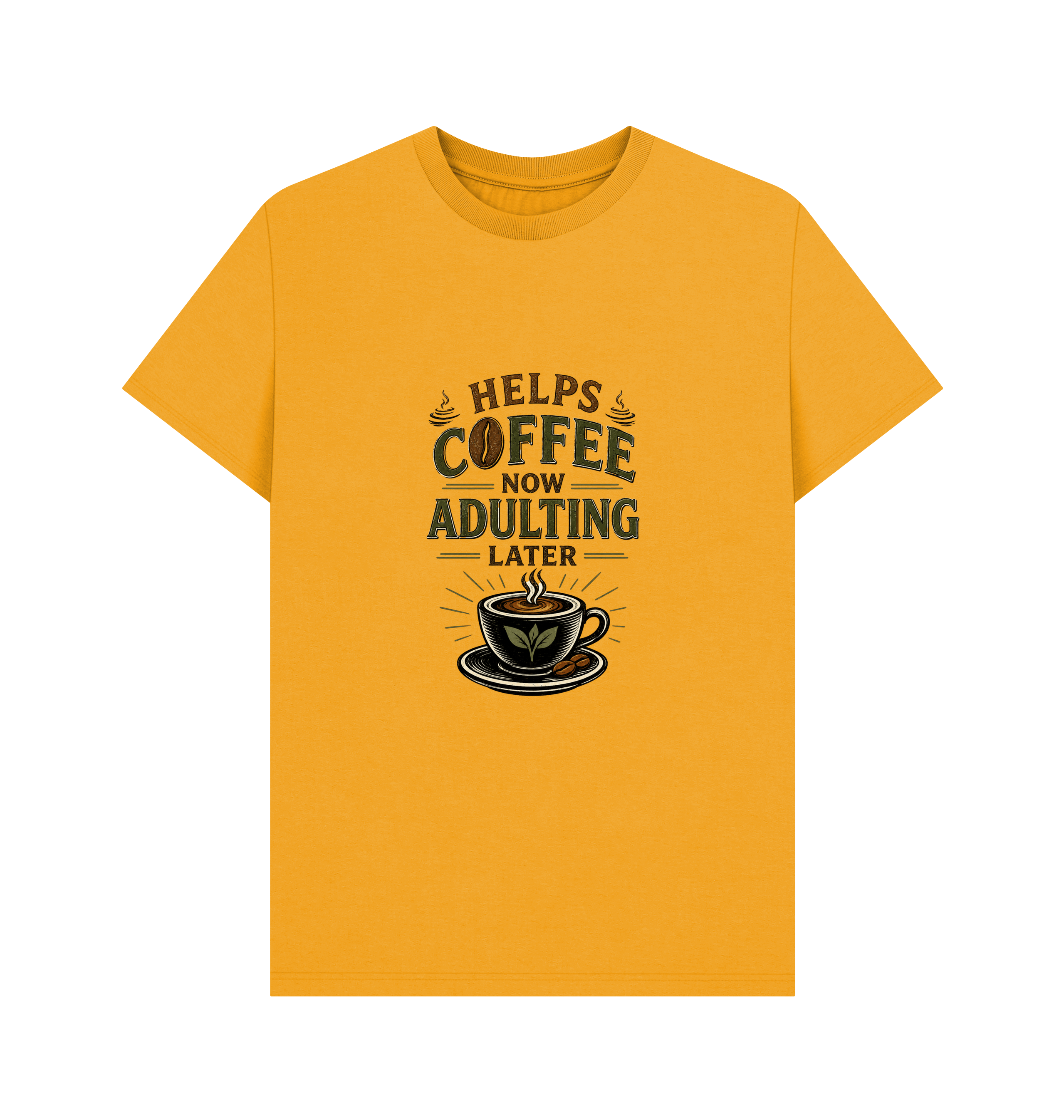Mustard Printed T-shirt Front