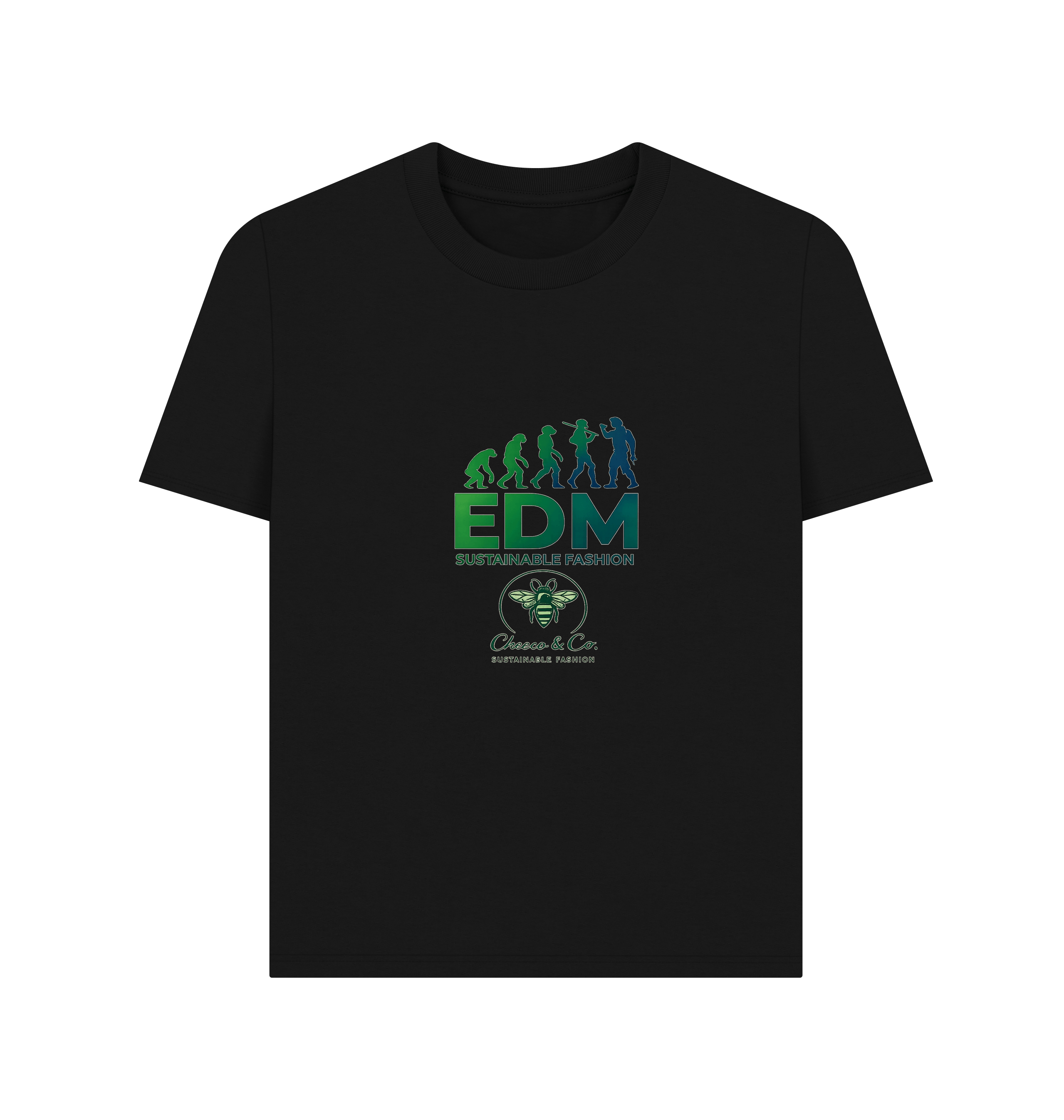 Black Printed T-shirt Front