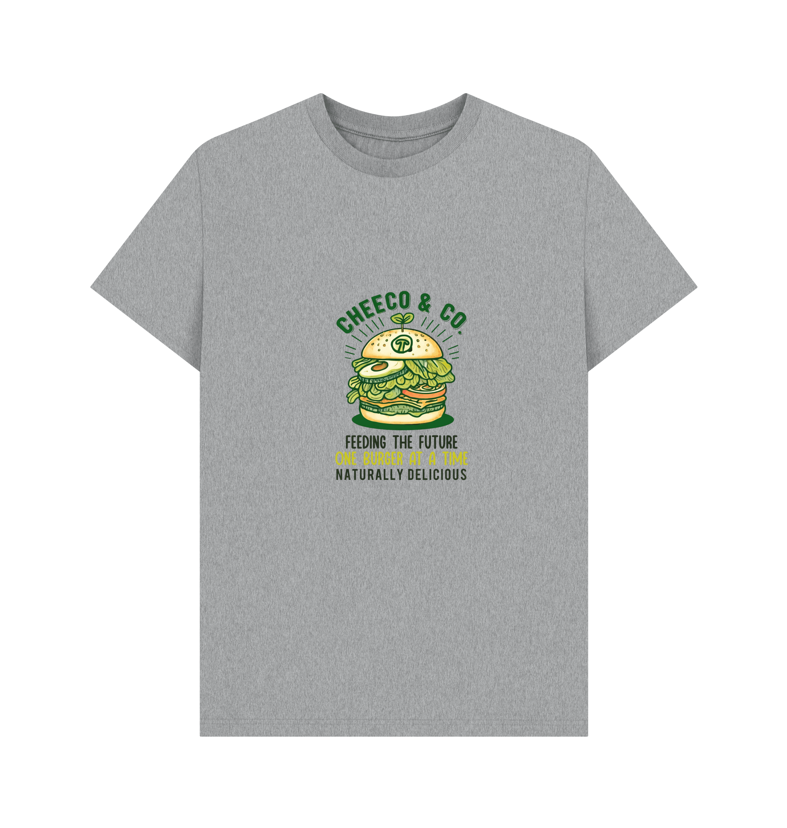 Athletic Grey Printed T-shirt Front