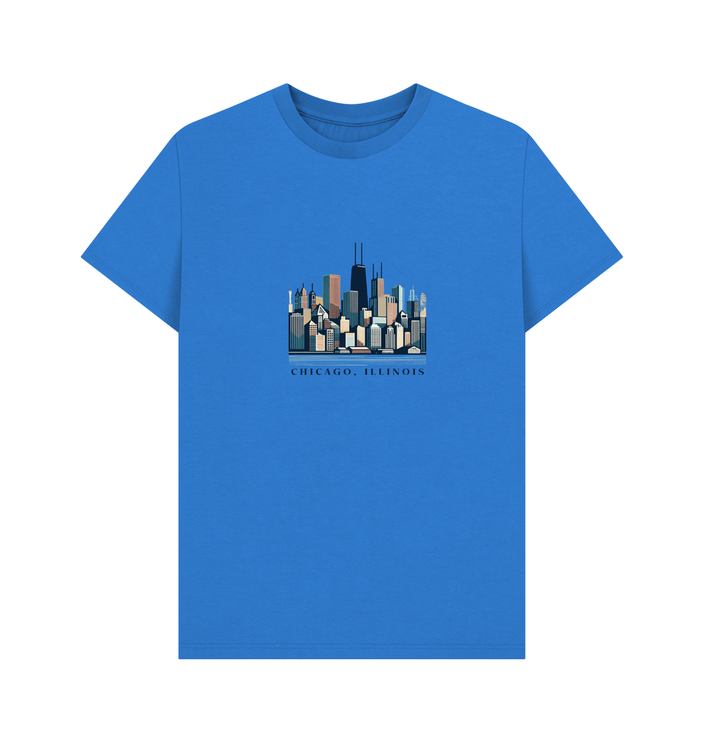 Bright Blue Printed T-shirt Front
