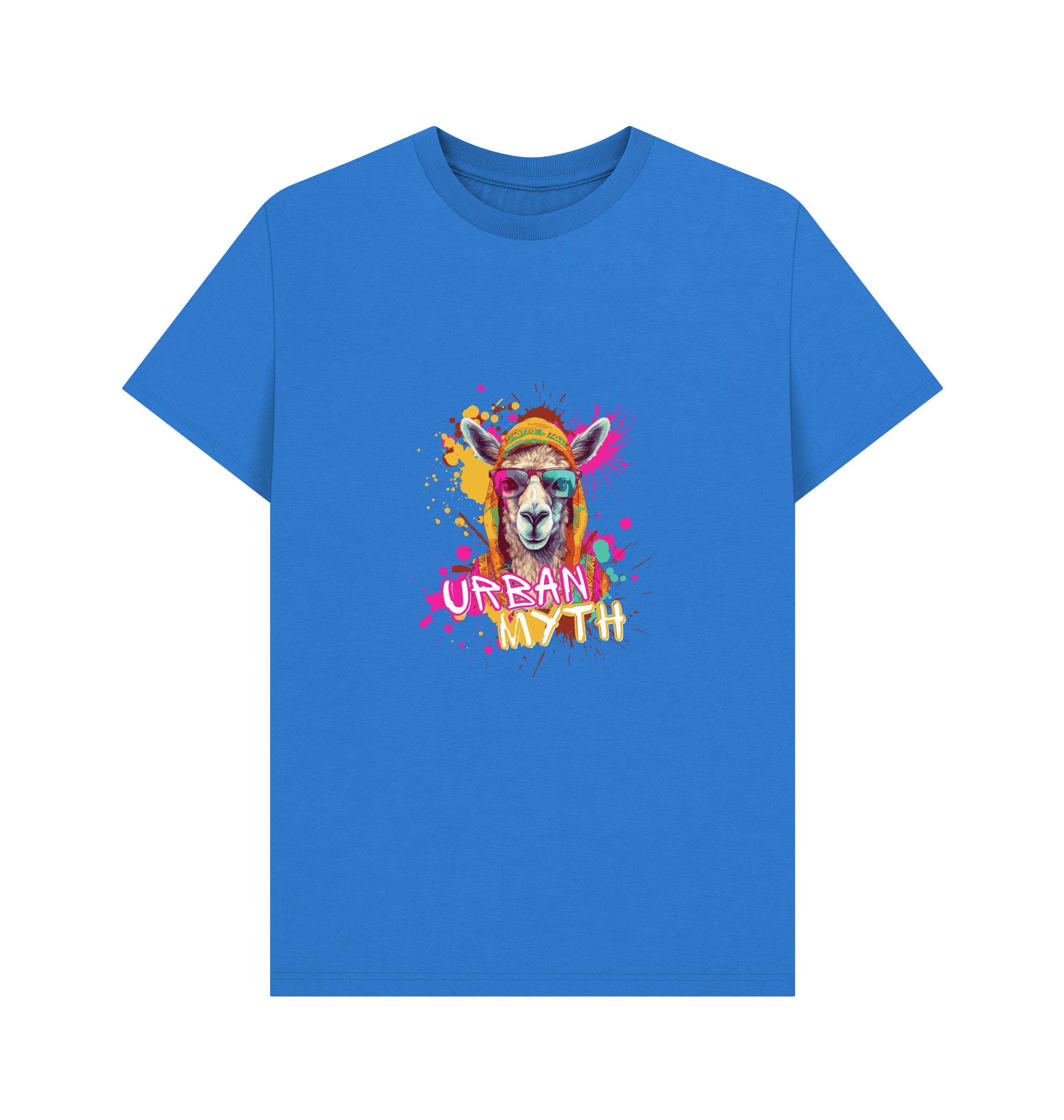 Bright Blue Printed T-shirt Front