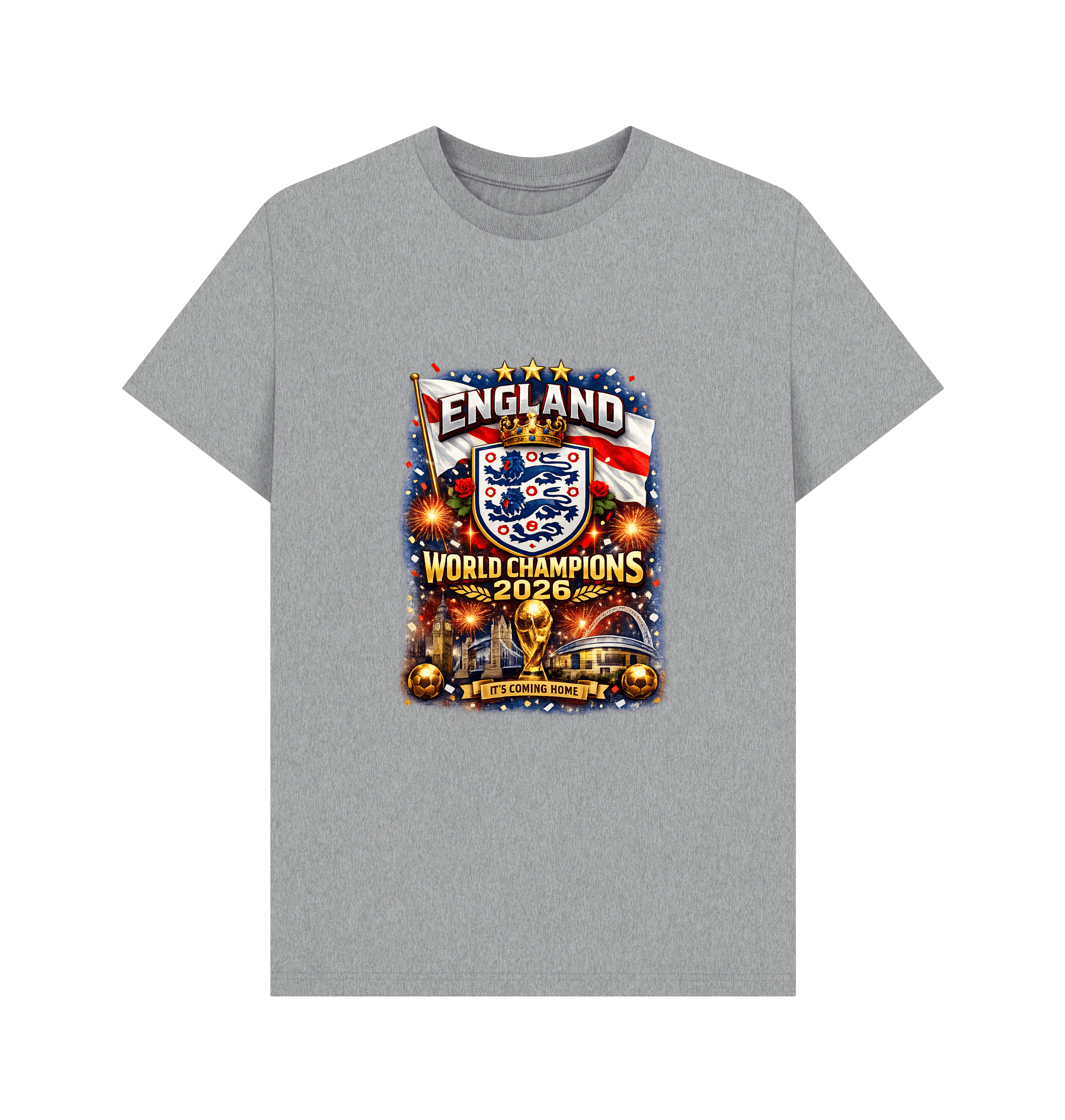 Athletic Grey Printed T-shirt Front