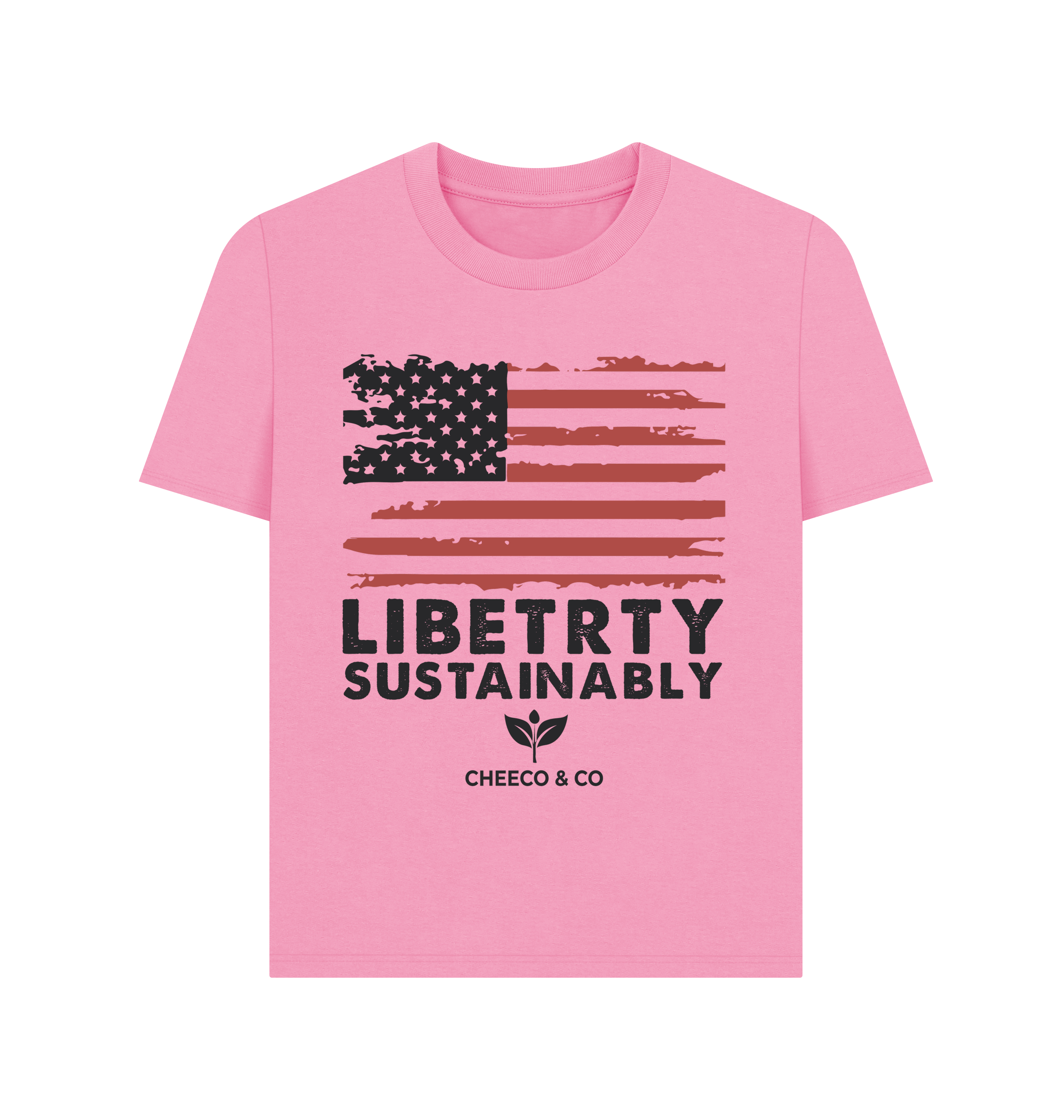 Rose Pink Printed T-shirt Front