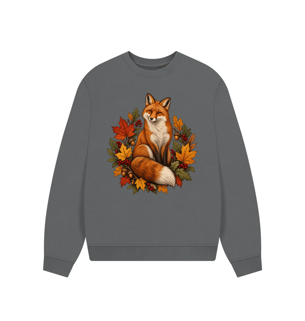 Slate Grey Printed Sweater Front
