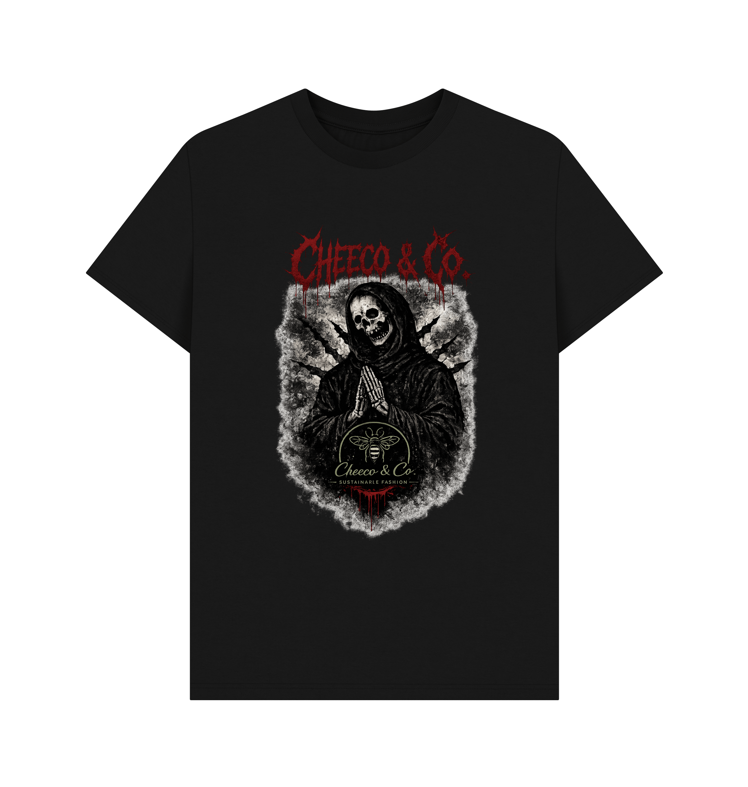 Black Printed T-shirt Front