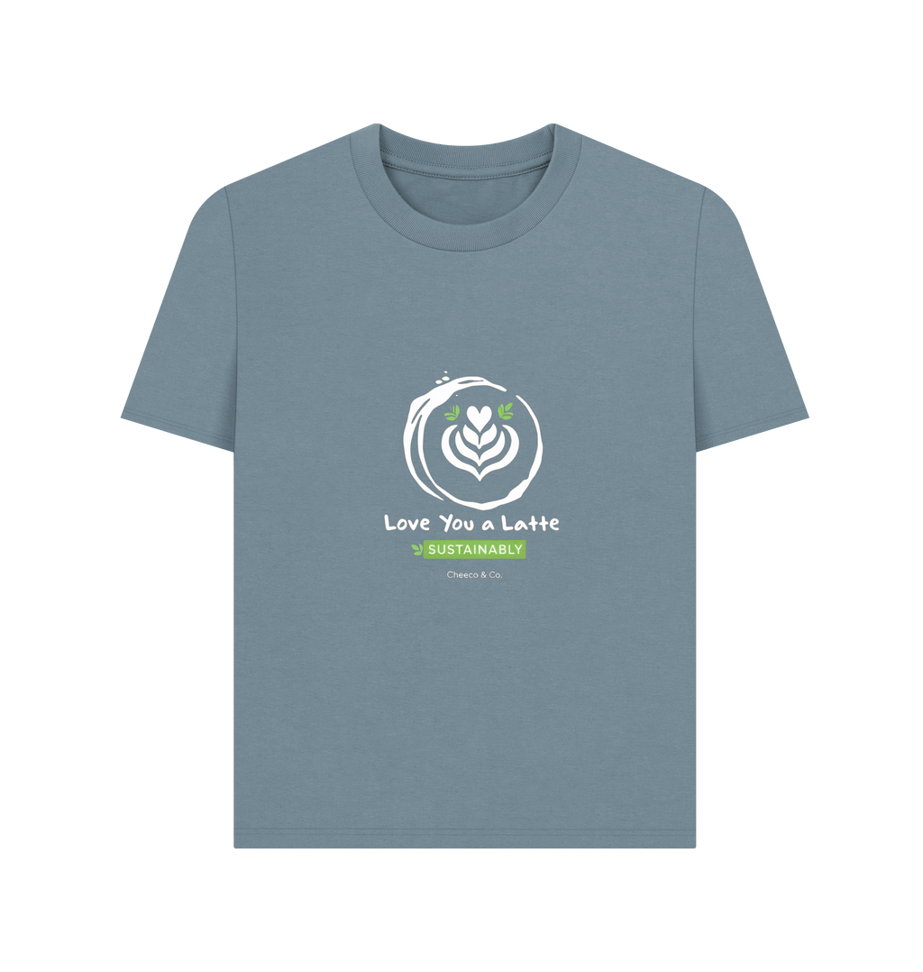 Stone Blue Printed T-shirt Front