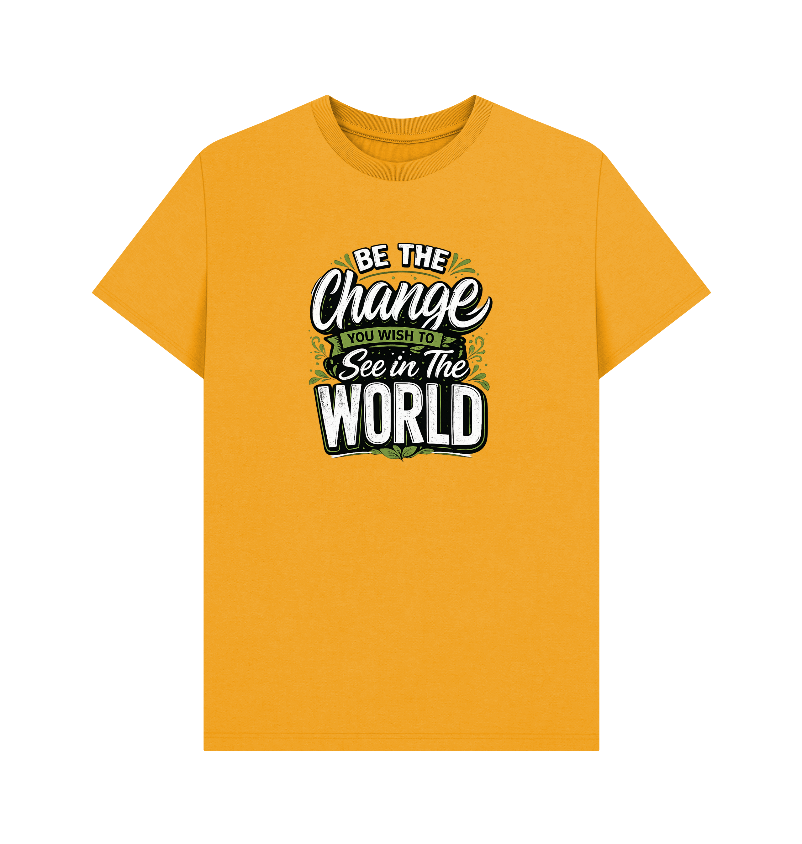 Mustard Printed T-shirt Front