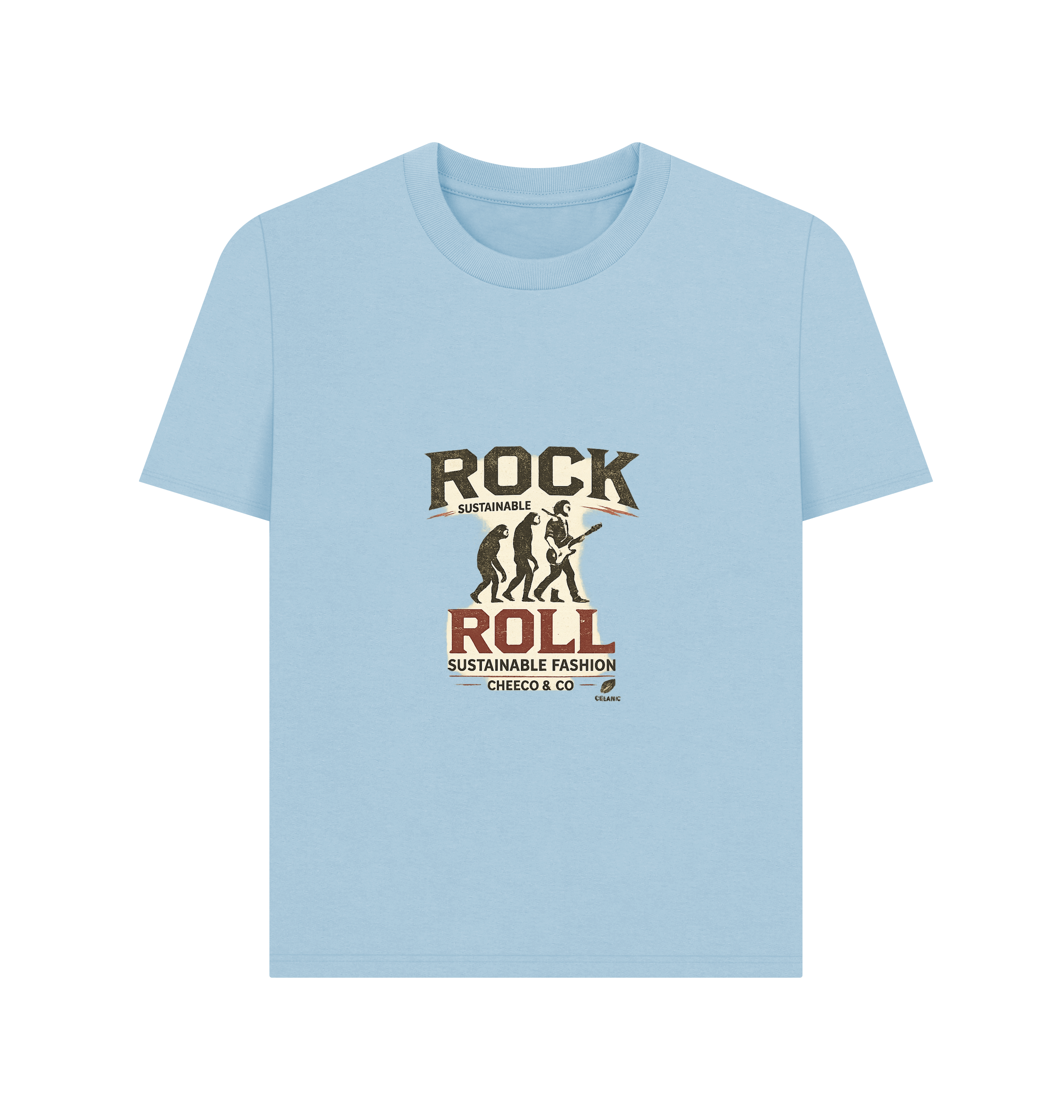 Milky Blue Printed T-shirt Front