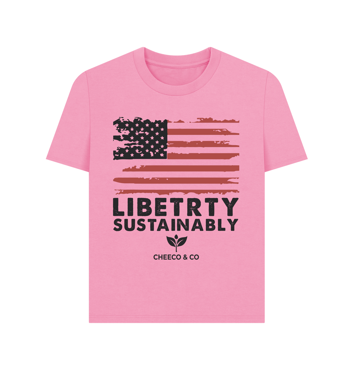 Rose Pink Printed T-shirt Front