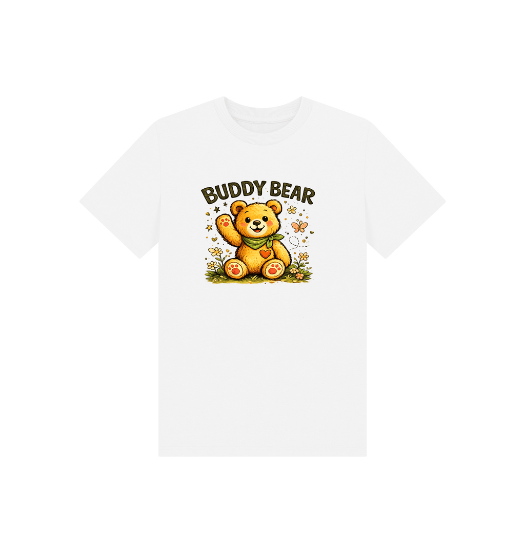 White Printed Kids T-Shirt Front
