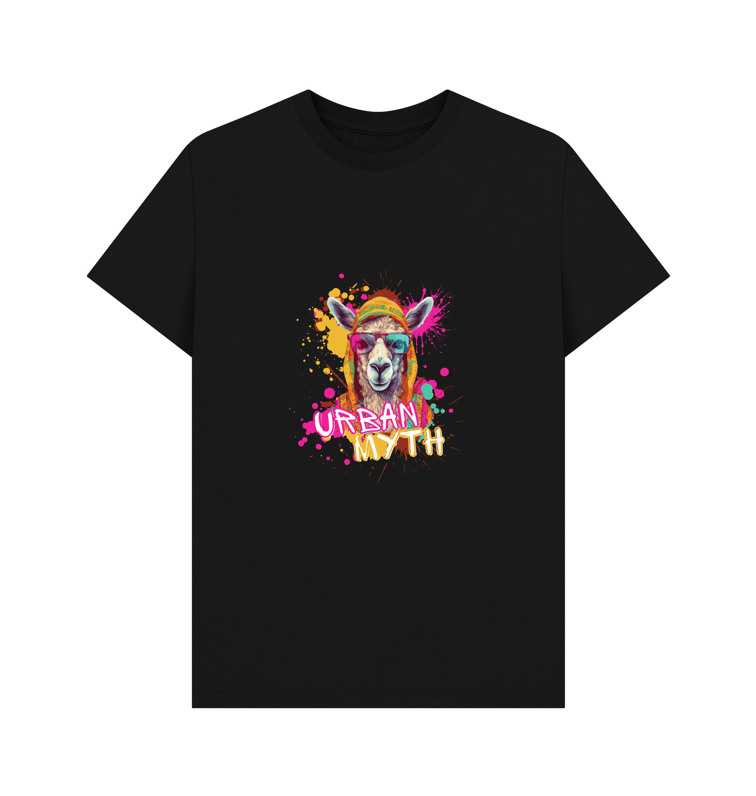 Black Printed T-shirt Front