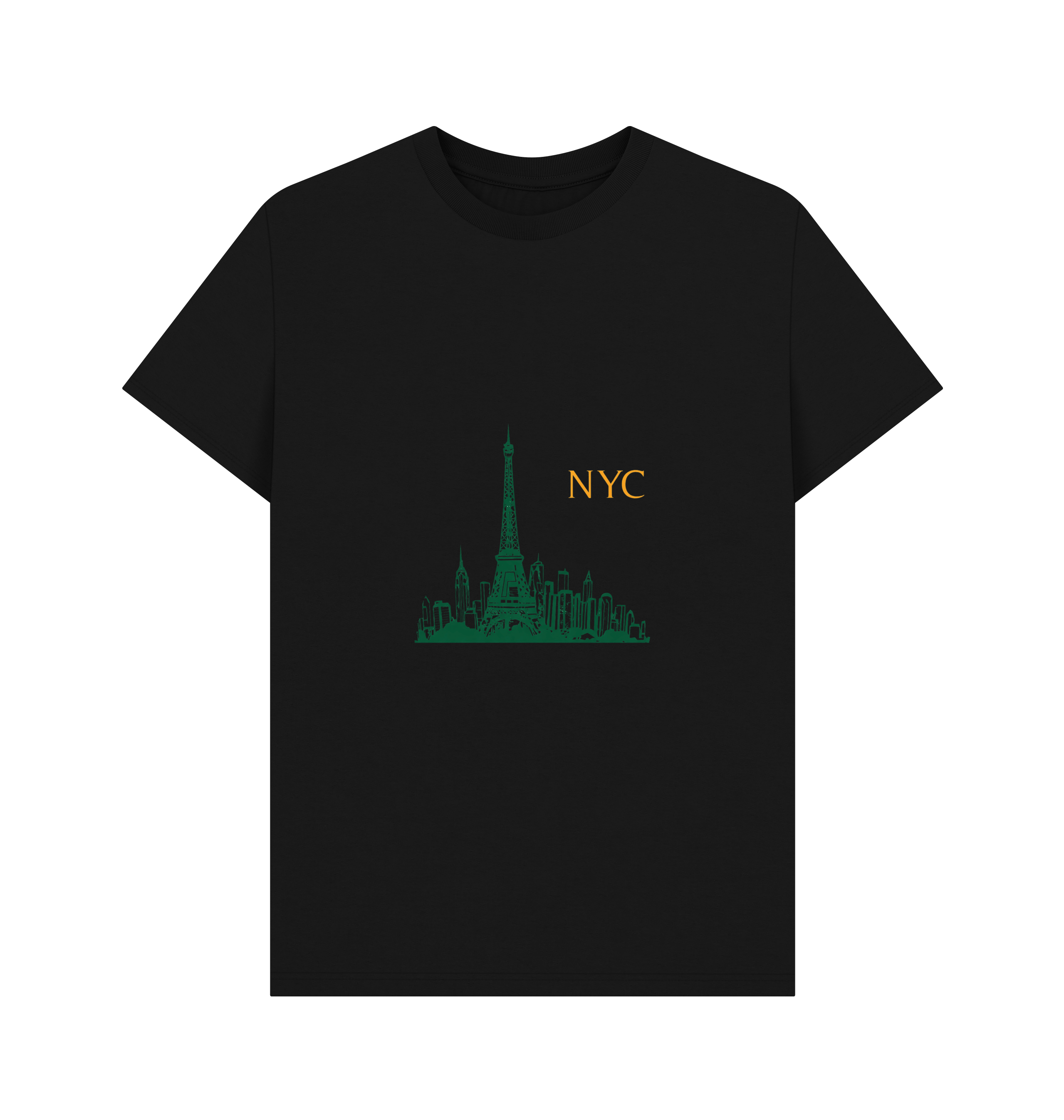 Black Printed T-shirt Front