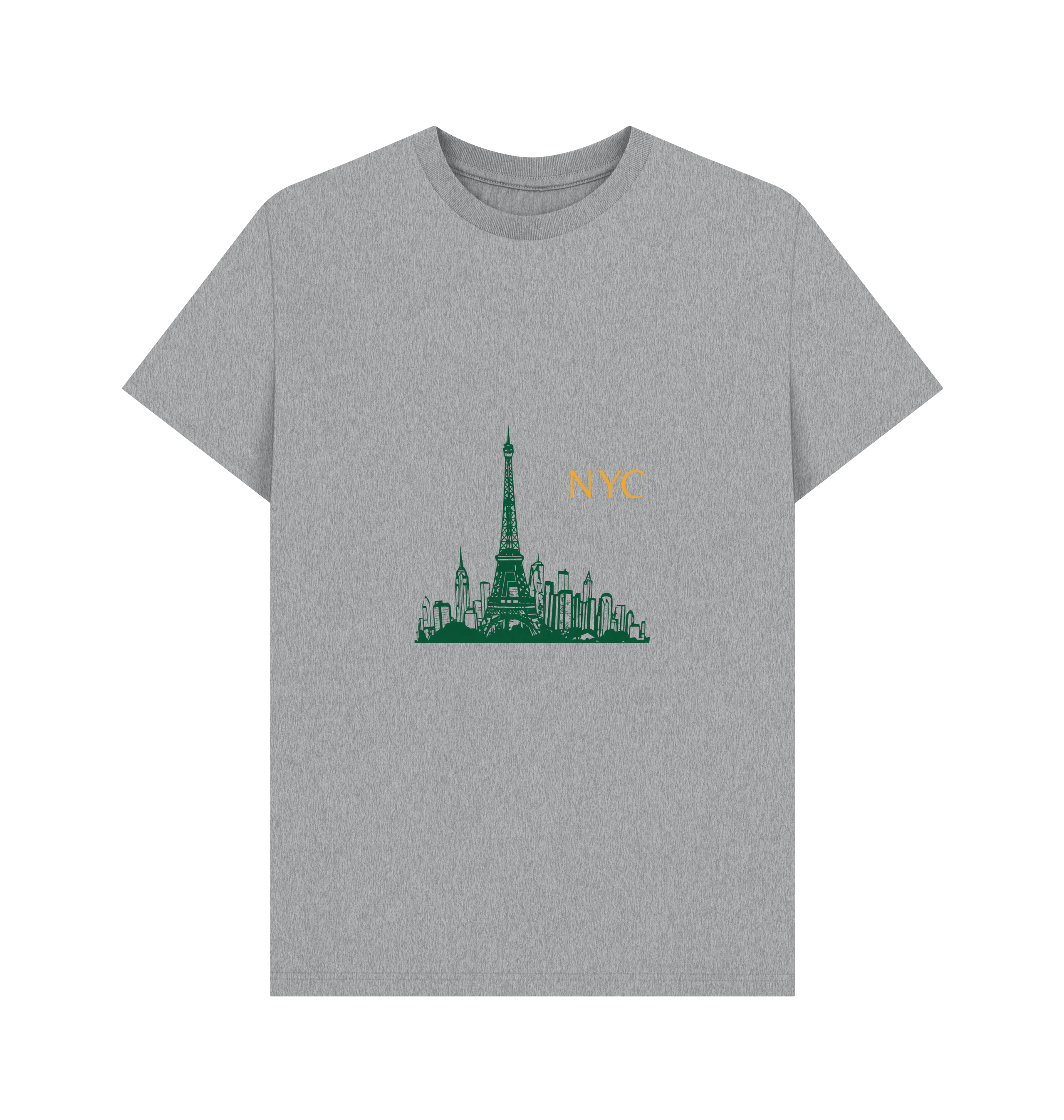 Athletic Grey Printed T-shirt Front