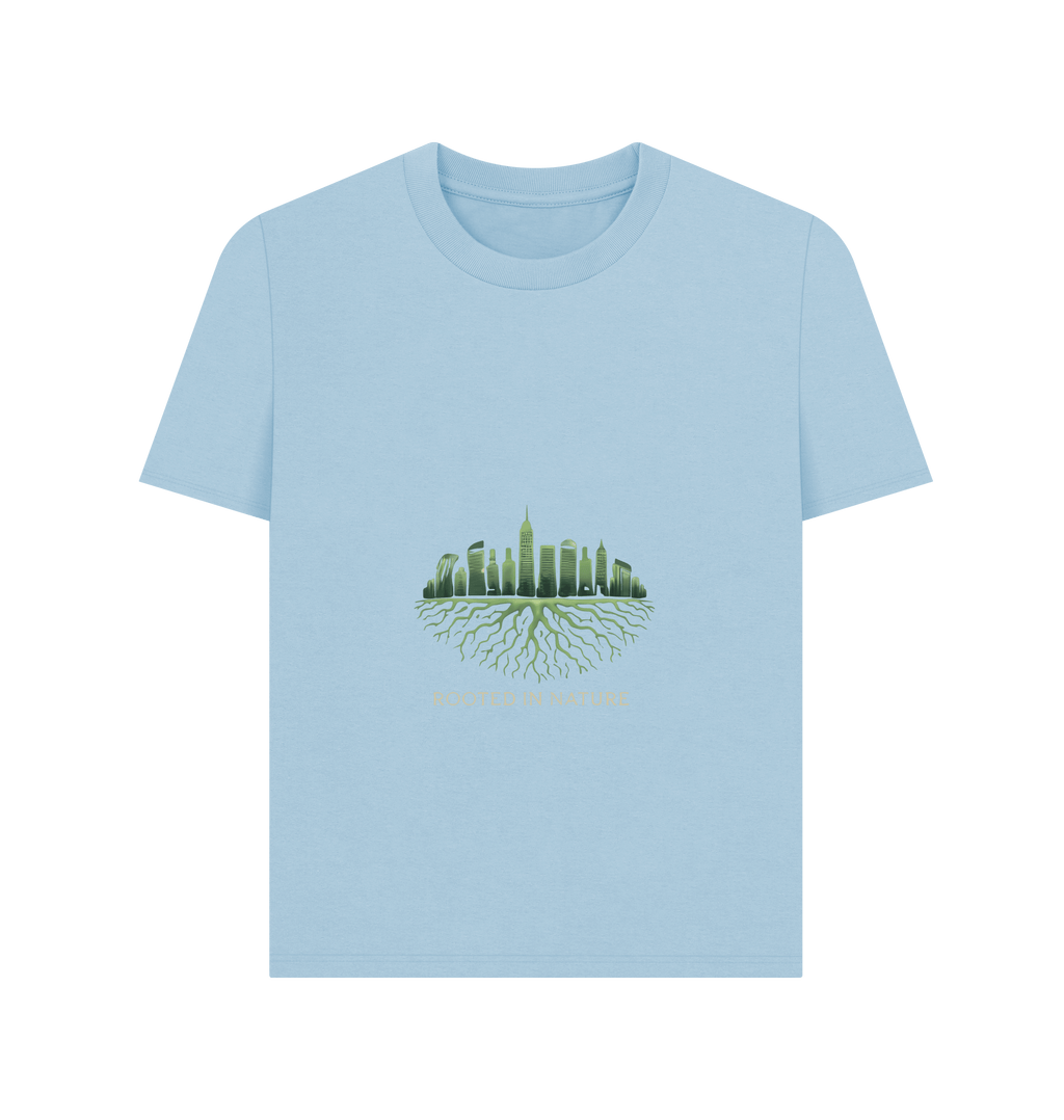 Milky Blue Printed T-shirt Front