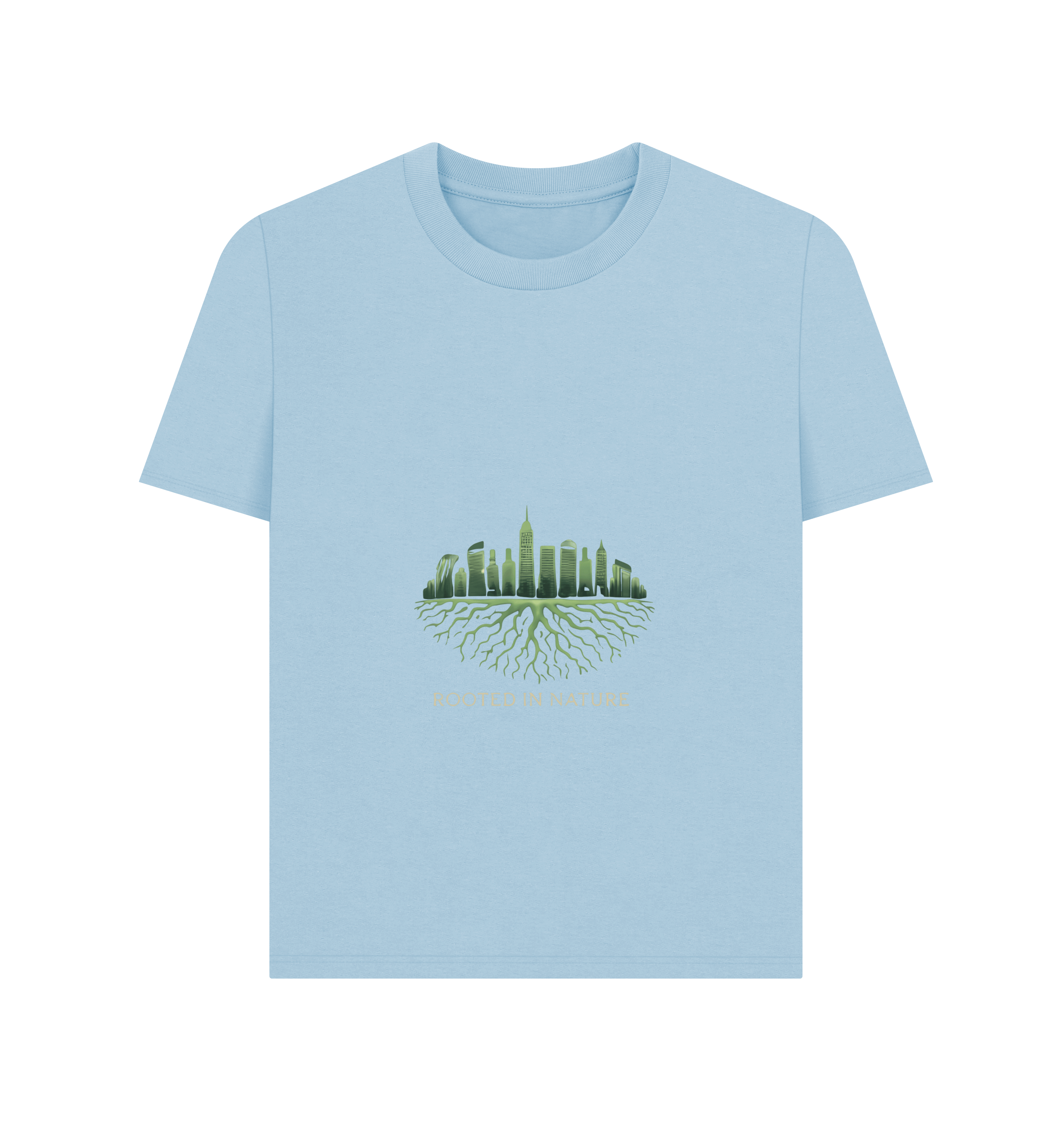 Milky Blue Printed T-shirt Front